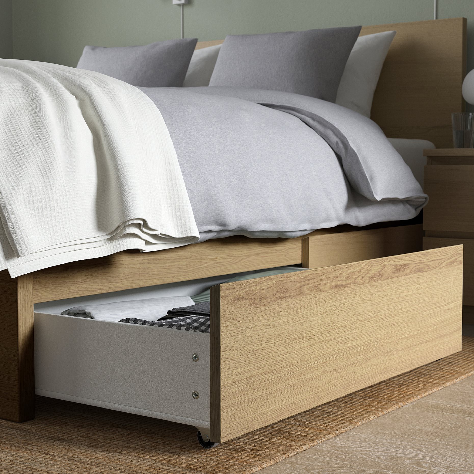 MALM, bed frame/high with 4 storage boxes, 140X200 cm, 991.750.72