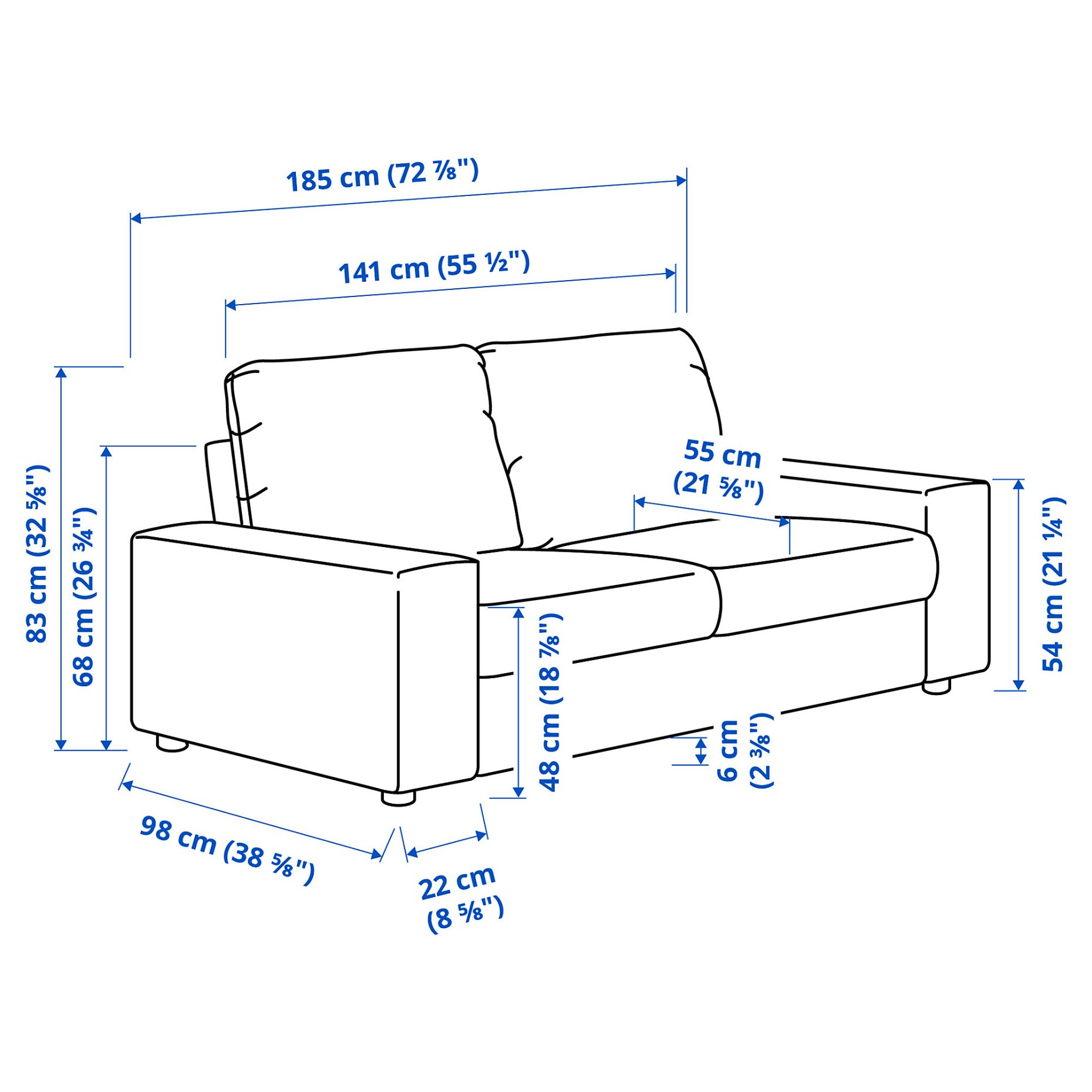 VIMLE, 2-seat sofa with wide armrests, 994.005.46