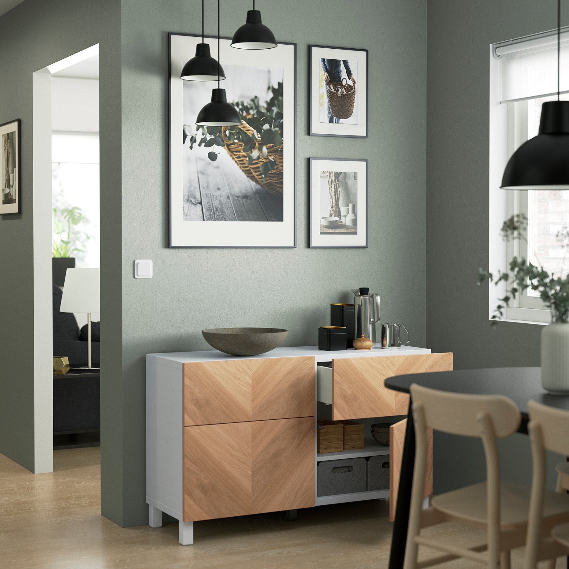 BESTÅ, storage combination with doors/drawers push-open, 120x42x74 cm, 994.215.20