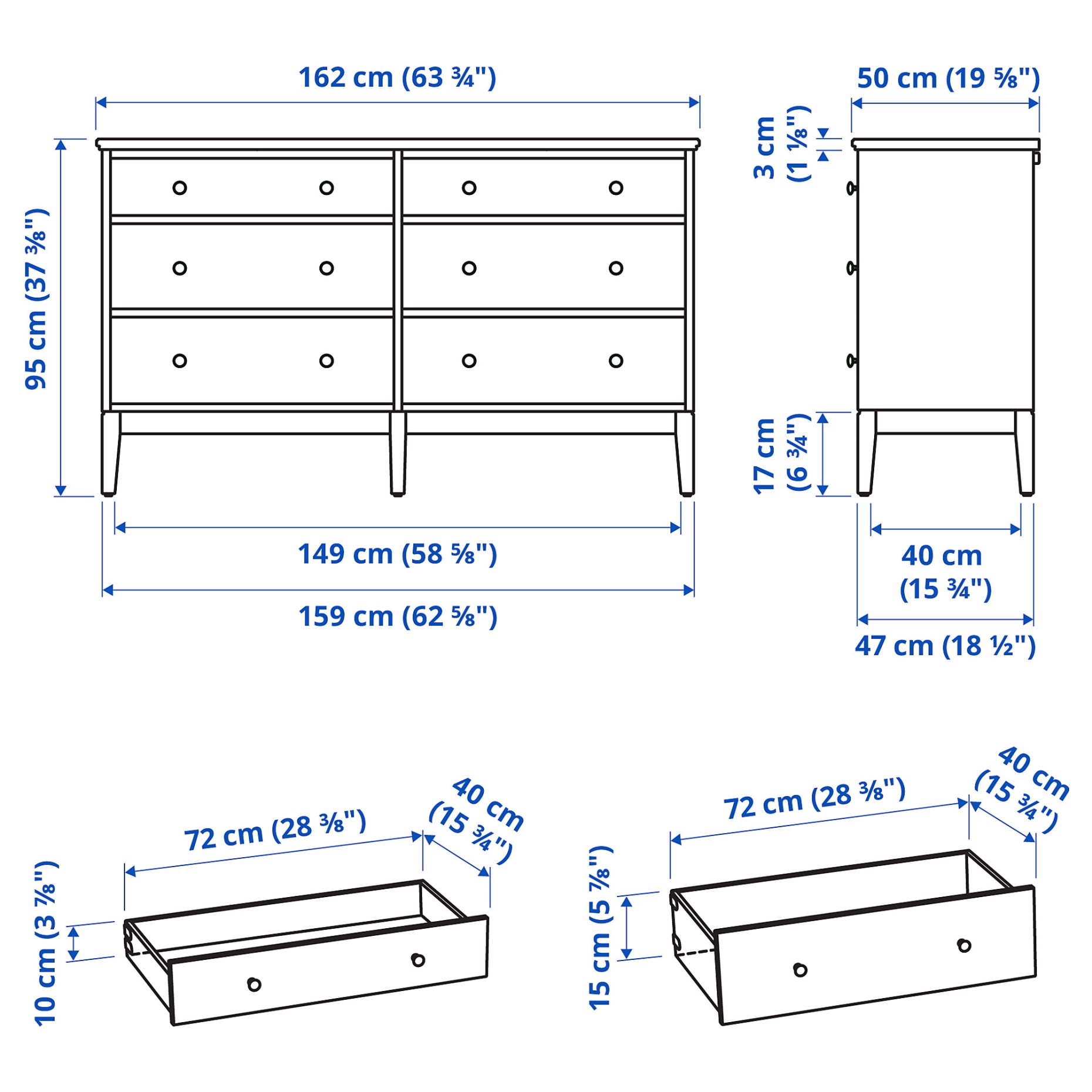 IDANÄS, bedroom furniture/set of 4, 160x200 cm, 994.834.00