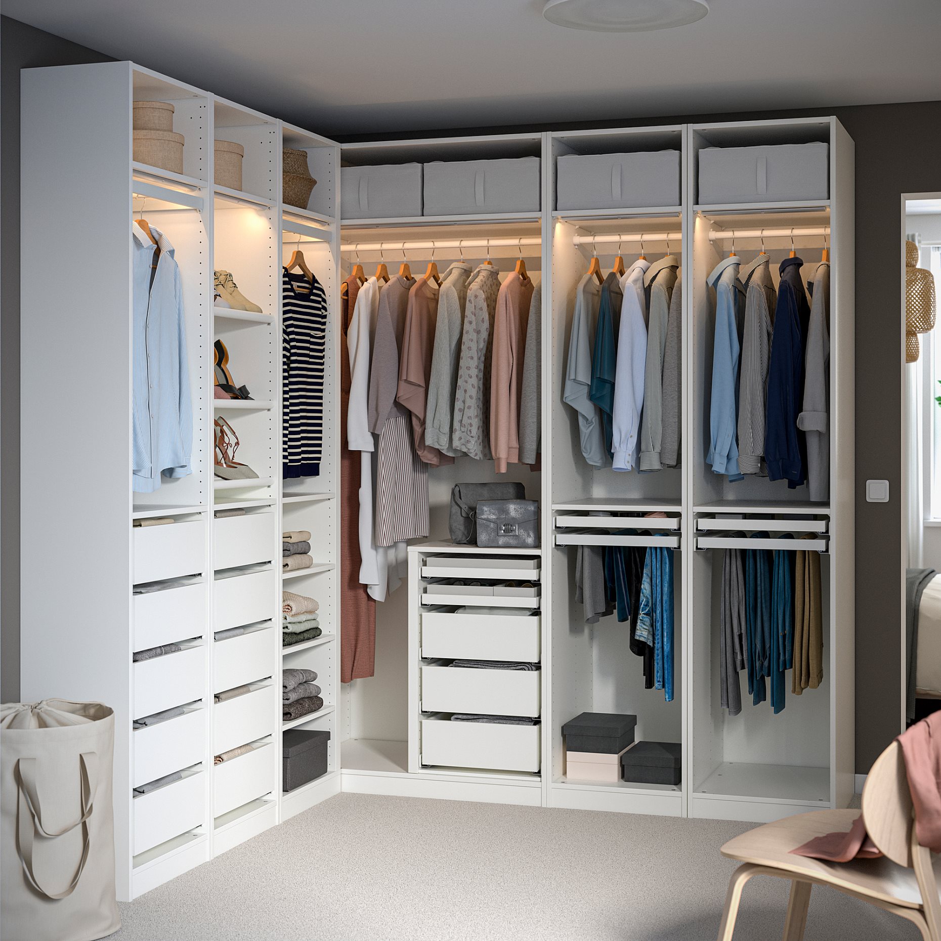PAX, corner wardrobe, 211/213x236 cm, 995.031.39