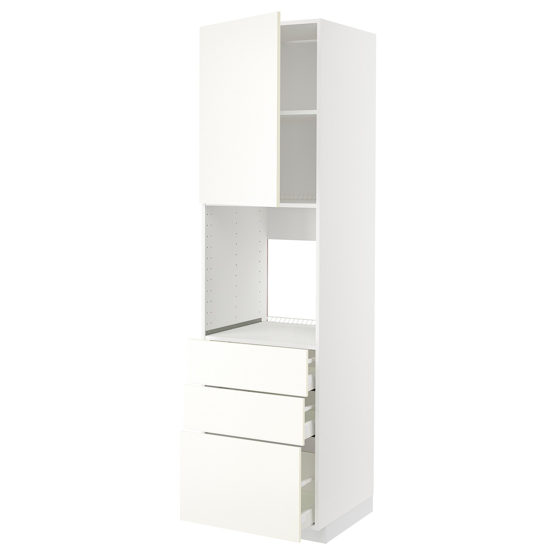 METOD, high cabinet for oven with door/3 drawers, 60x60x220 cm, 995.070.62