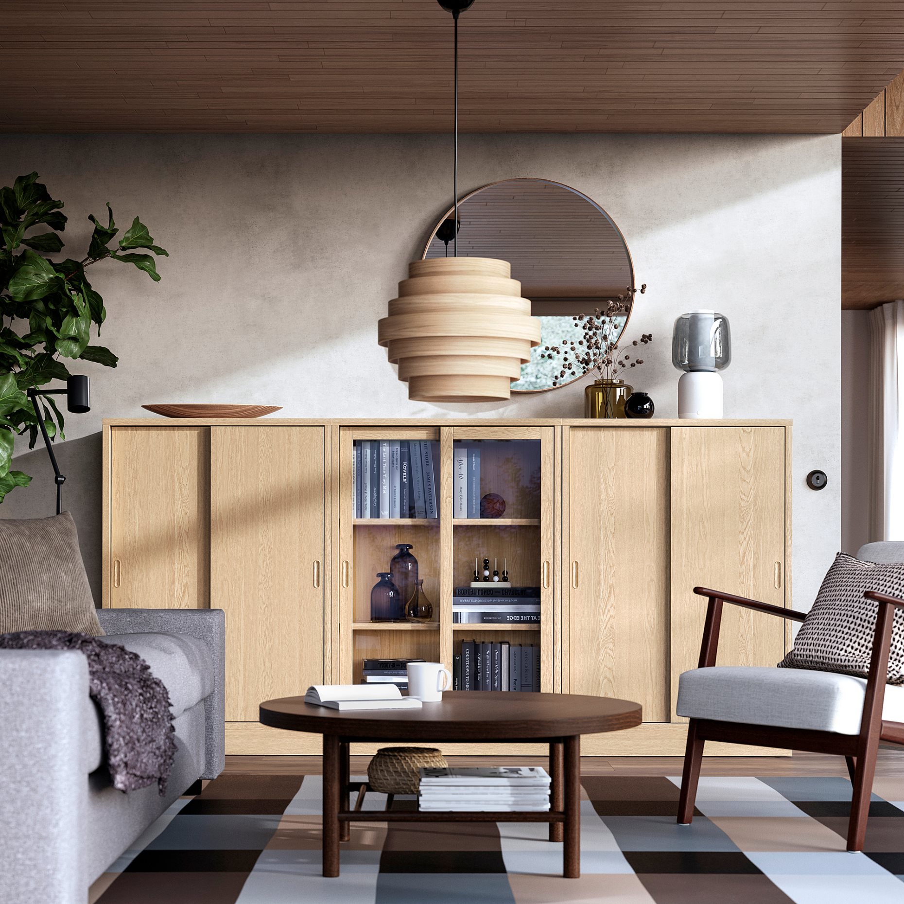 TONSTAD, storage combination with sliding doors, 245x120 cm, 995.150.57
