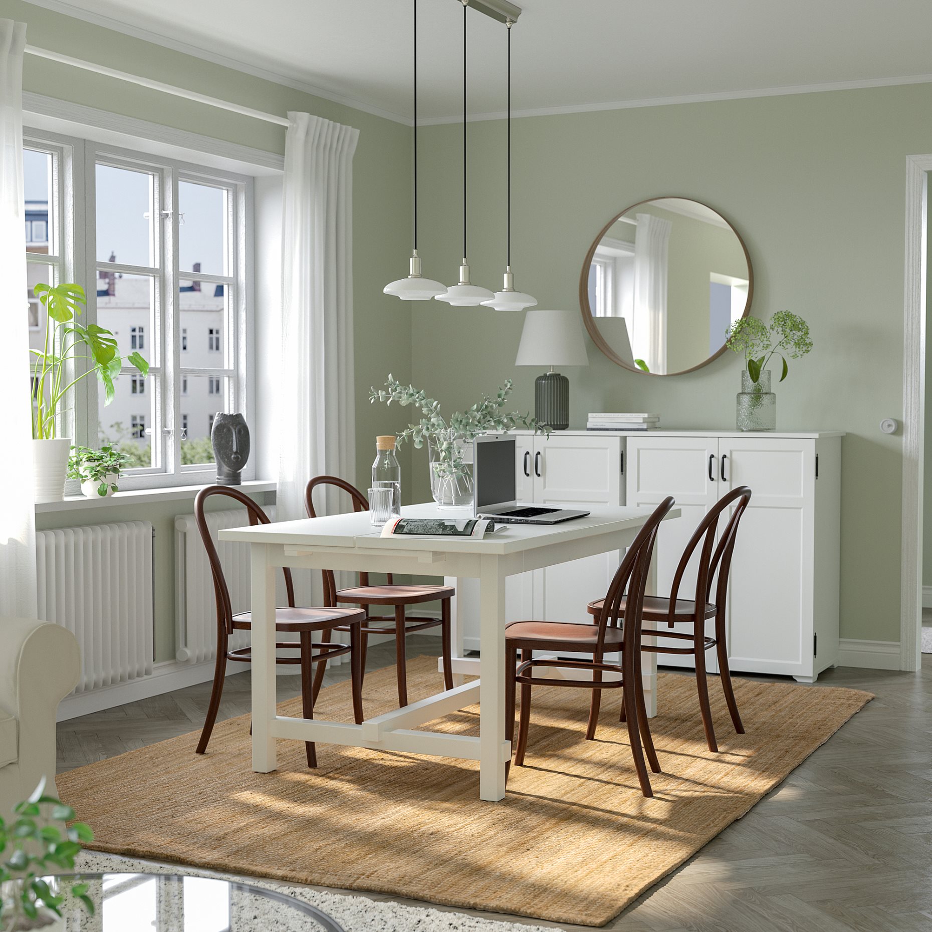 NORDVIKEN/SKOGS, table and 4 chairs, 152/223 cm, 995.282.10