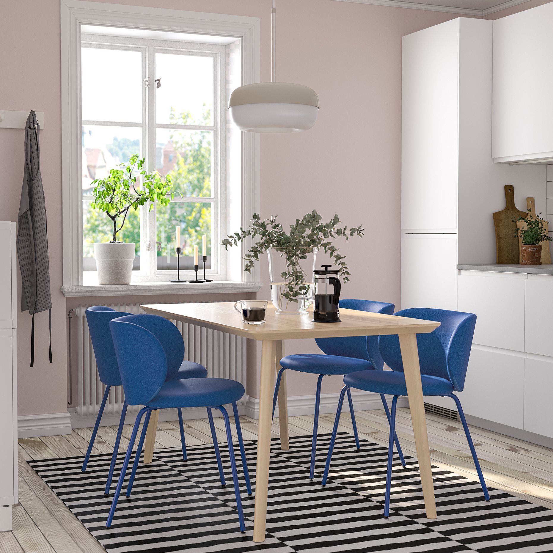 LISABO/KRYLBO, table and 4 chairs, 140 cm, 995.355.45