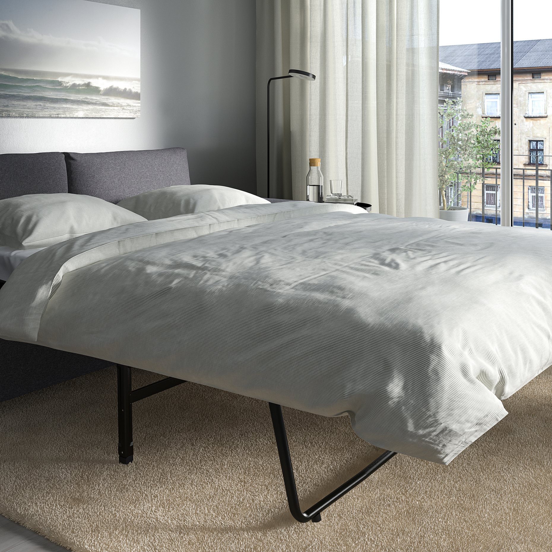 VIMLE, 3-seat sofa-bed with wide armrests, 995.452.57