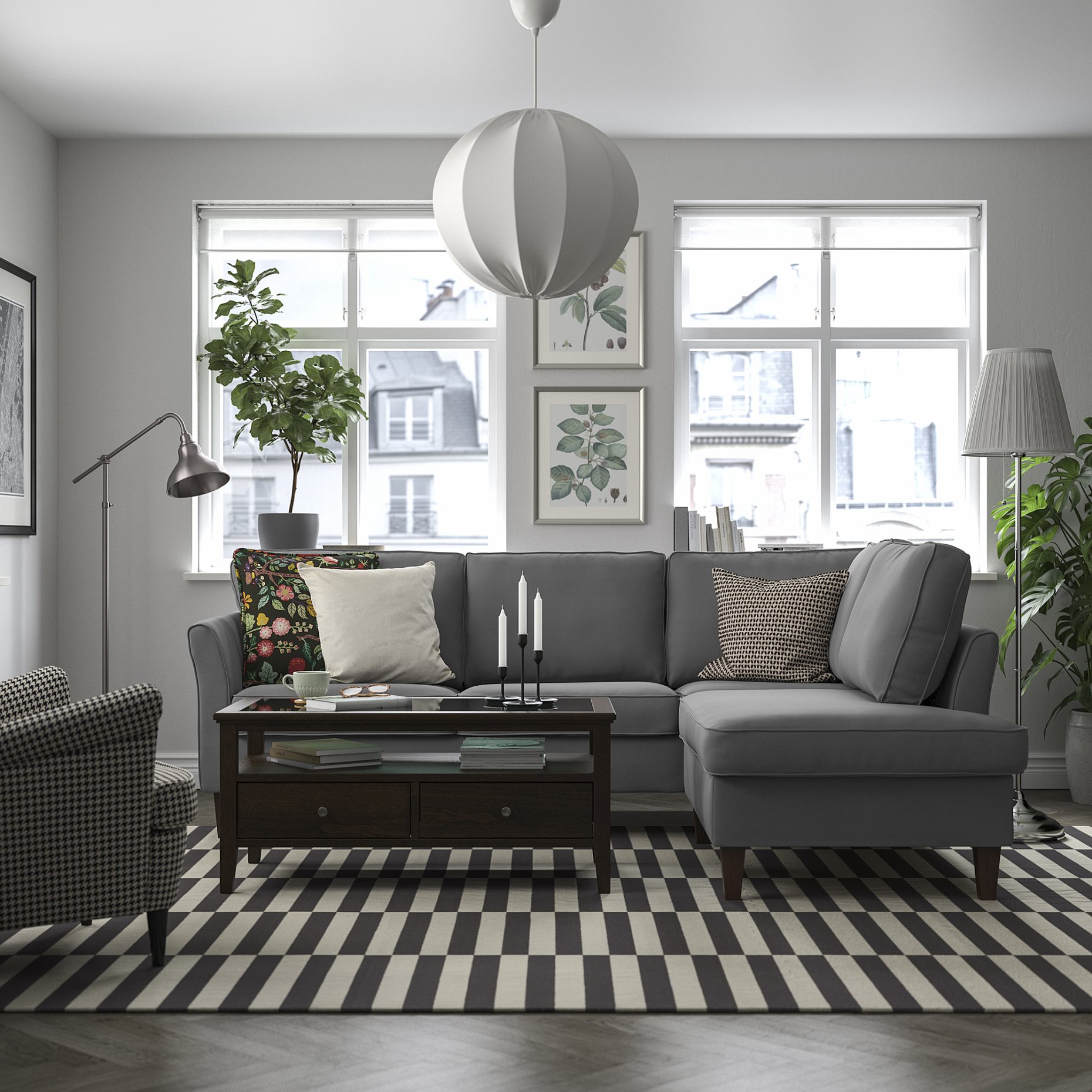 EKHOLMA, corner sofa, 4-seat with open end, 995.629.73