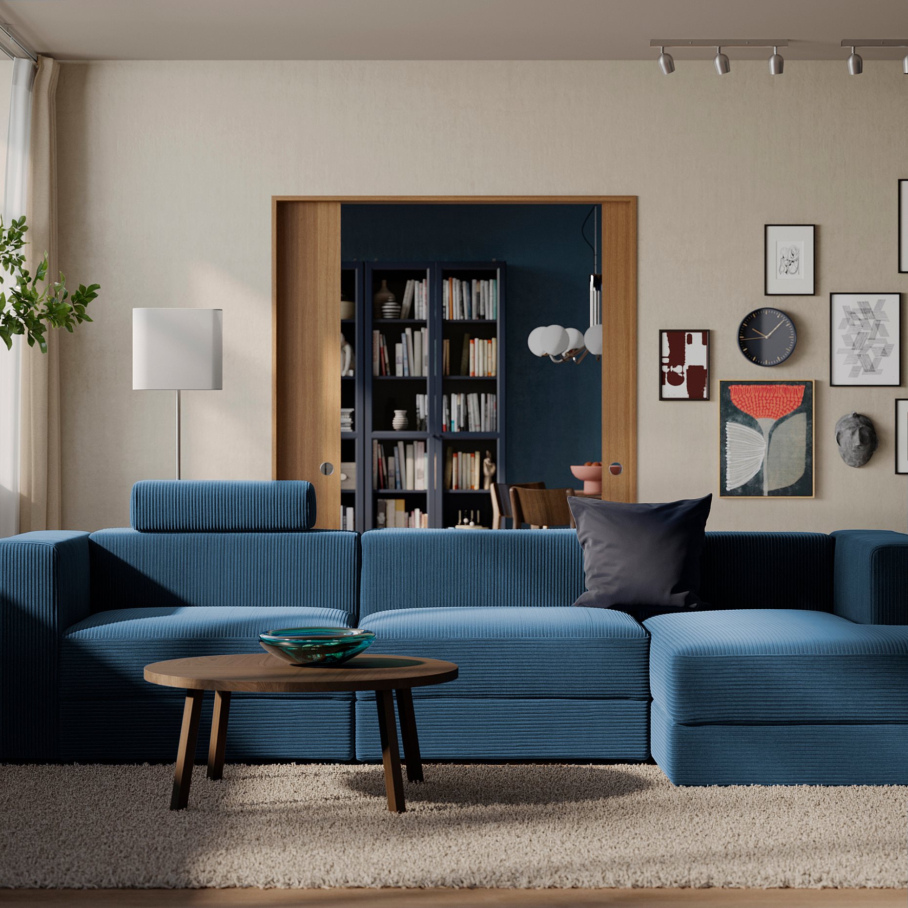JÄTTEBO, 4-seat modular sofa with chaise longue/right with headrest, 996.083.39