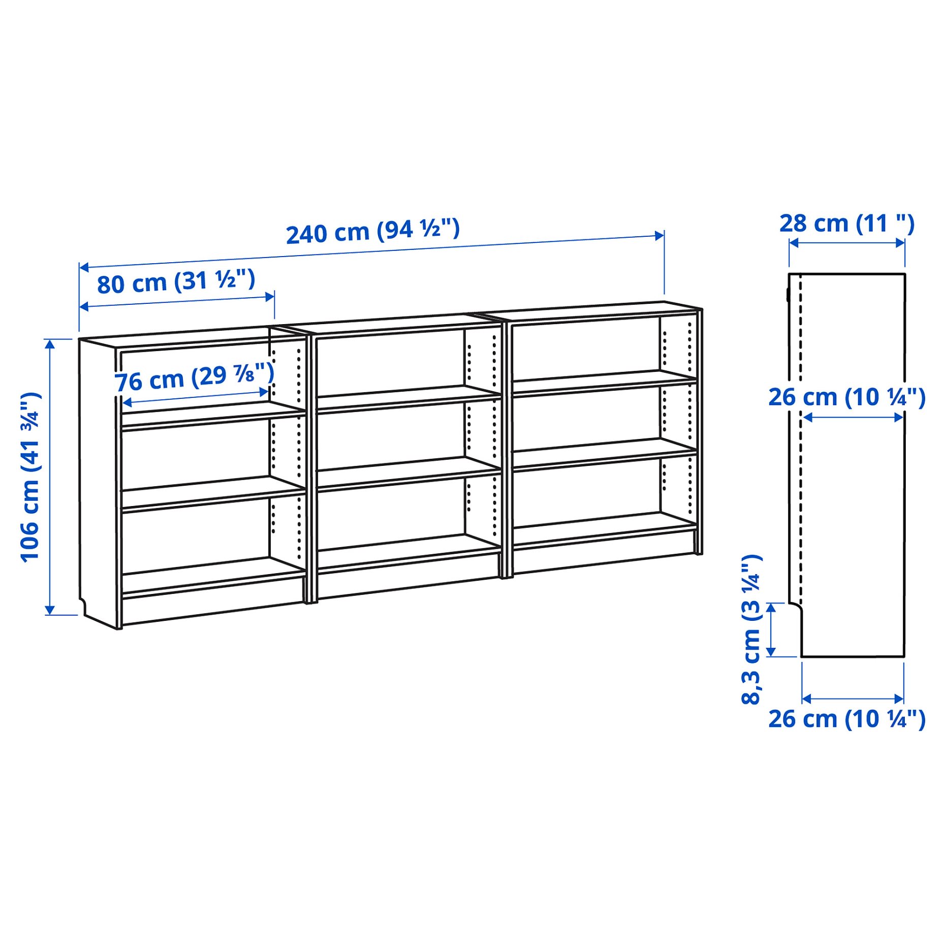 BILLY, bookcase, 090.178.26