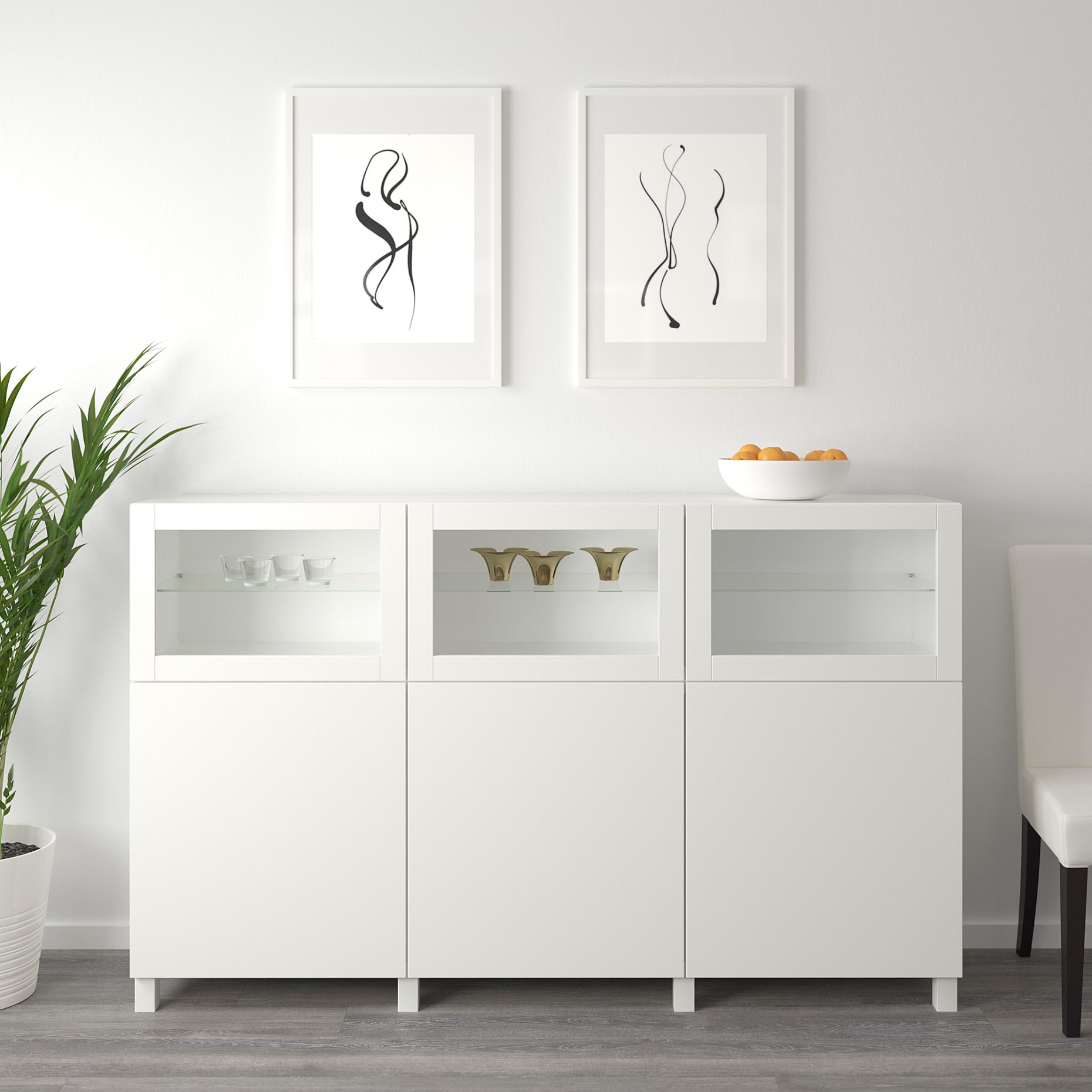 BESTÅ, σύνθεση αποθήκευσης με πόρτες, 180x42x112 cm, 092.080.29
