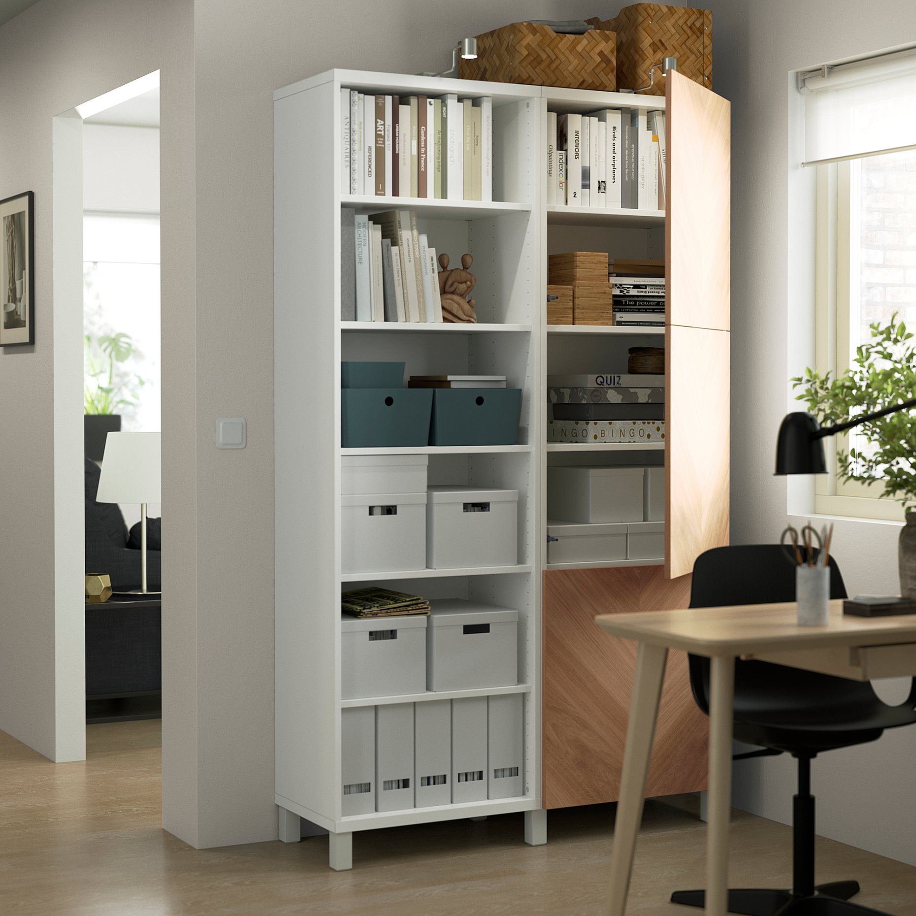 BESTÅ, storage combination with doors, 120x42x202 cm, 094.217.08