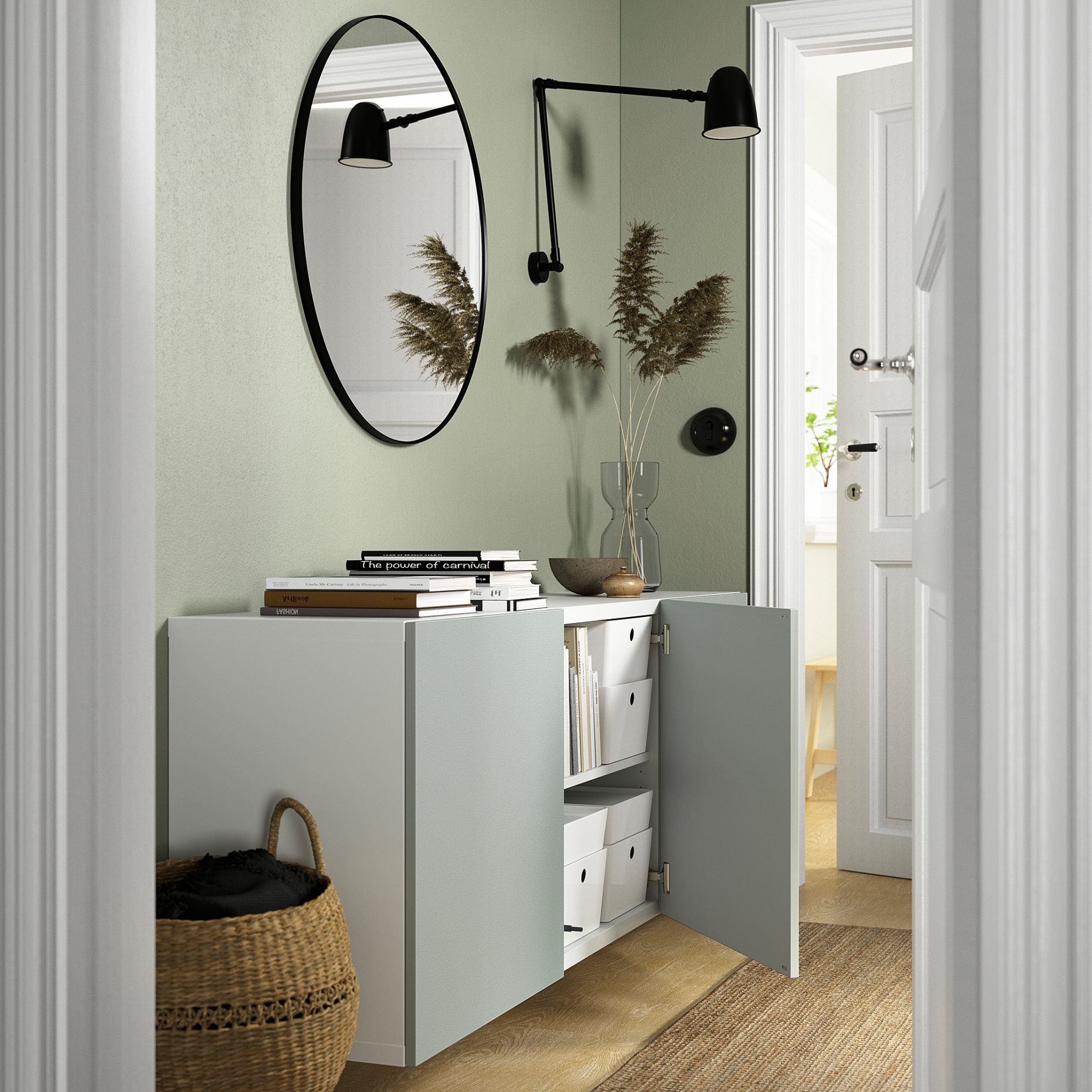 BESTÅ, wall-mounted cabinet combination, 180x42x64 cm, 094.217.94