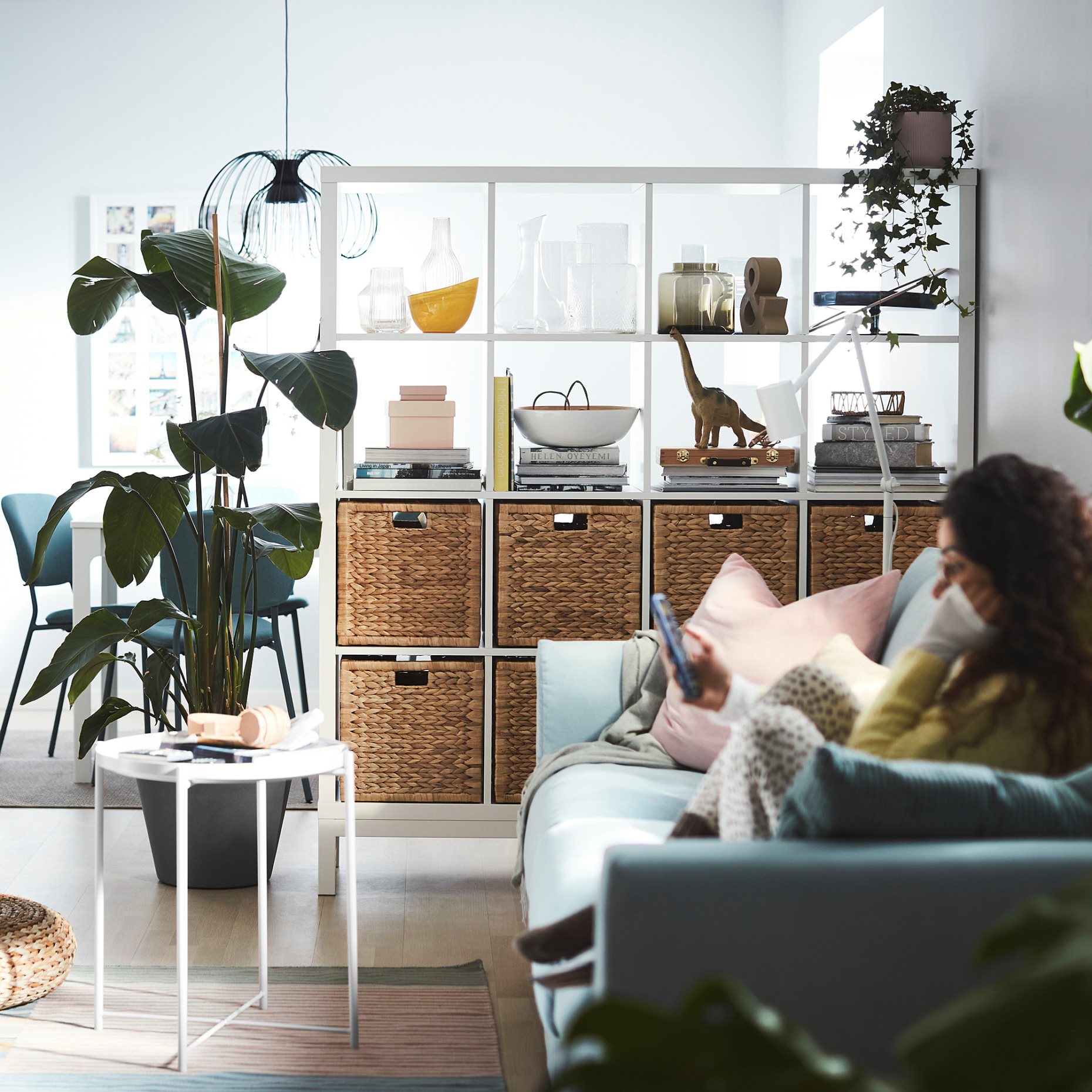 KALLAX, shelving unit with underframe, 147x164 cm, 094.427.20