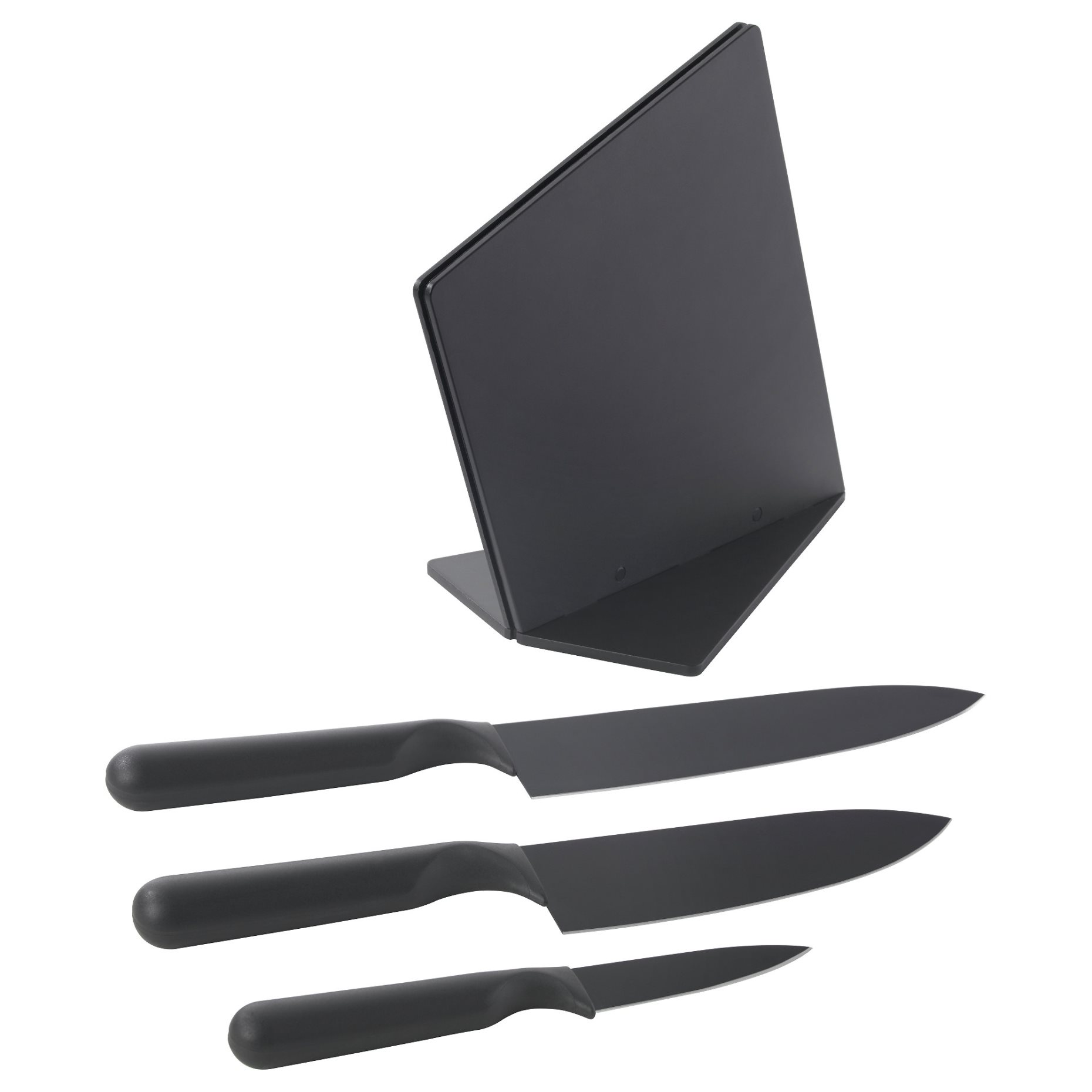 JÄMFÖRA, knife block with 3 knives, 103.468.31