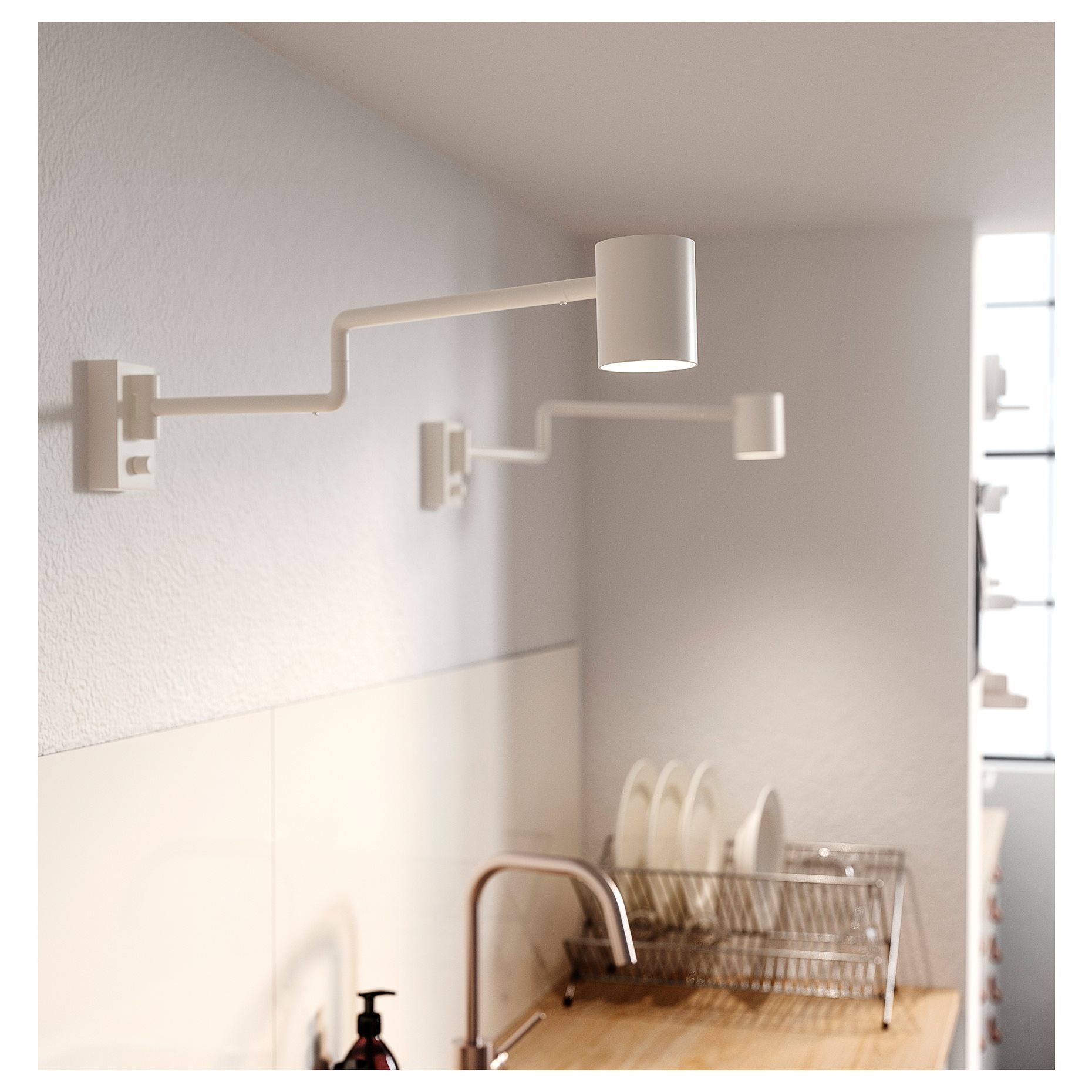 NYMÅNE, wall lamp with swing arm, wired-in, 103.569.62
