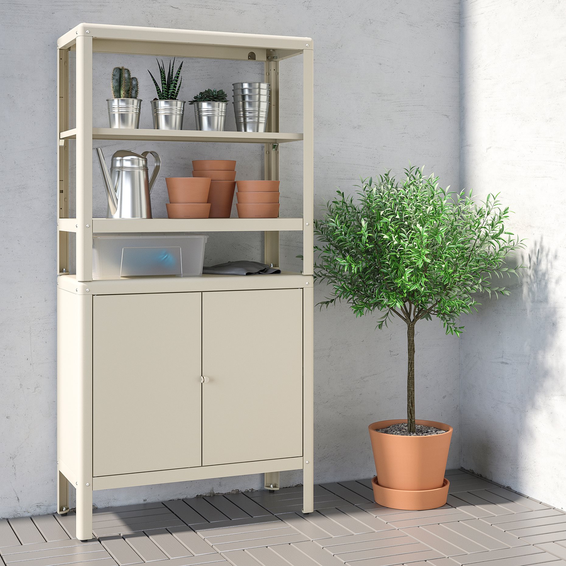 KOLBJÖRN, shelving unit with cabinet, 192.916.45