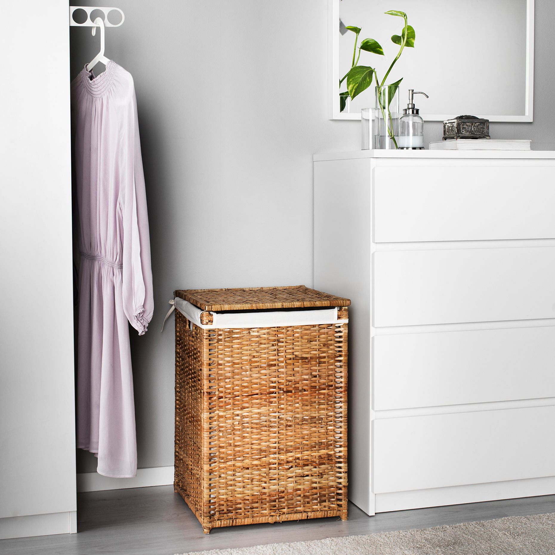 BRANÄS, laundry basket with lining, 202.147.31