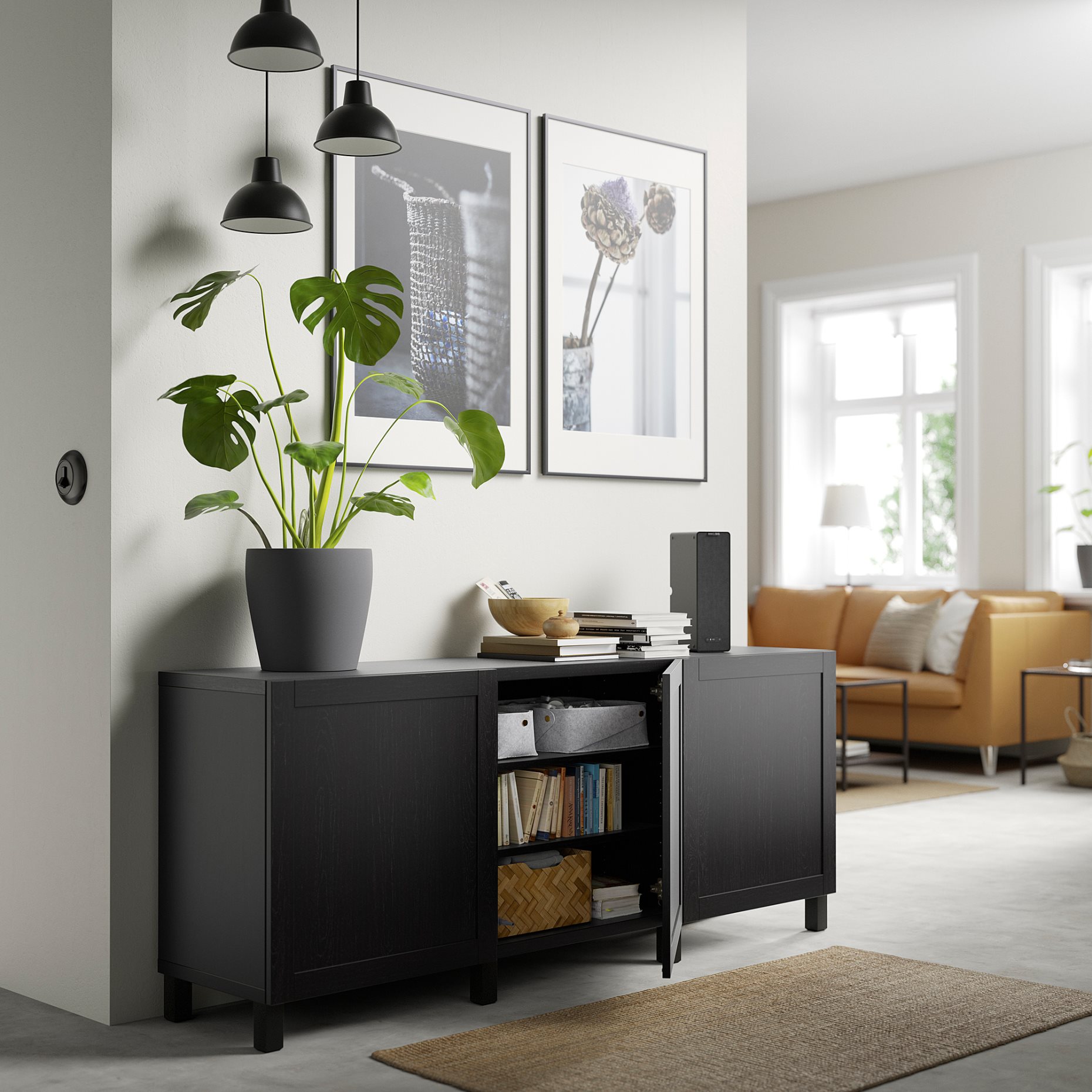 BESTÅ, σύνθεση αποθήκευσης με πόρτες, 180x42x74 cm, 291.397.37