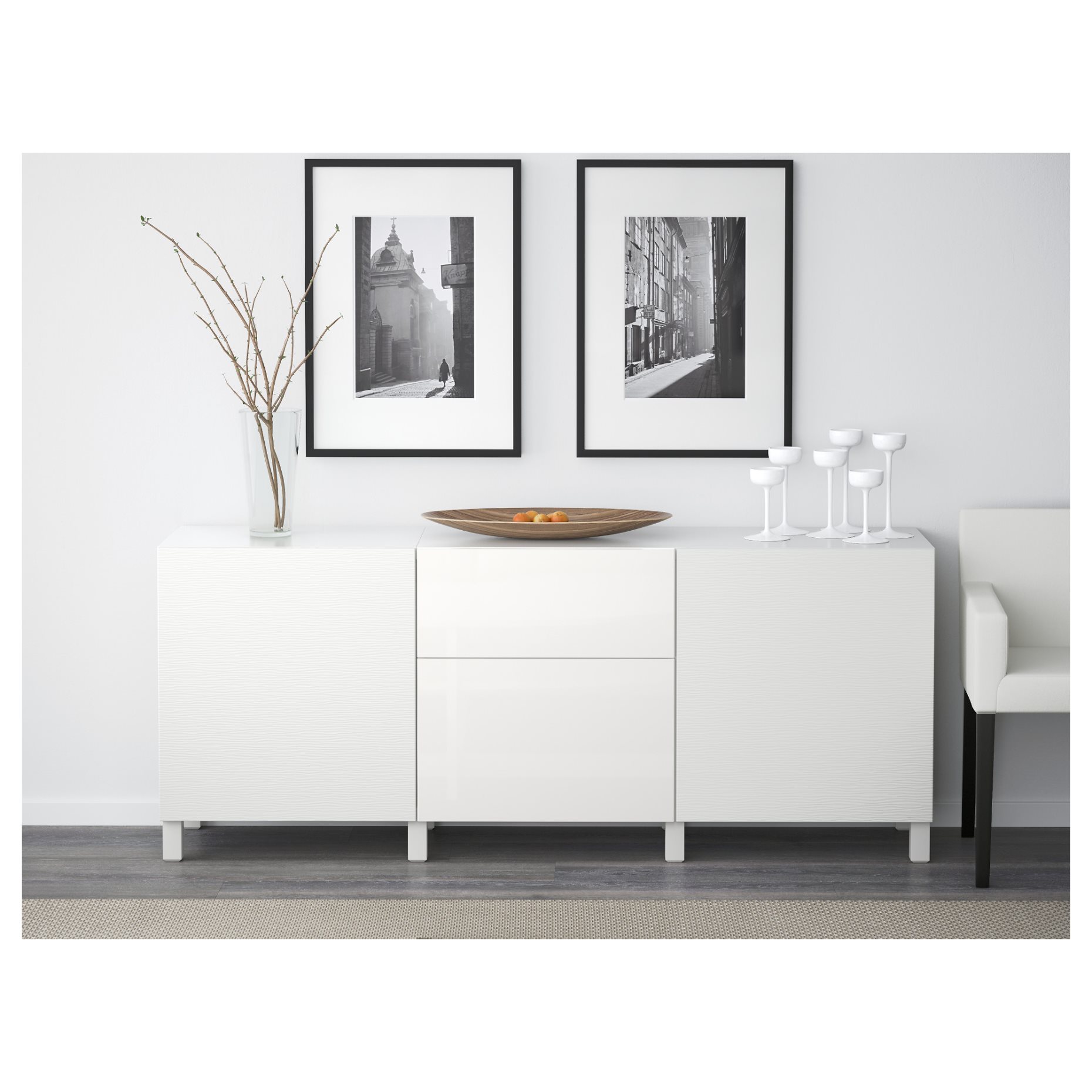 BESTÅ, storage combination with drawers soft-closing, 180x42x74 cm, 291.956.53