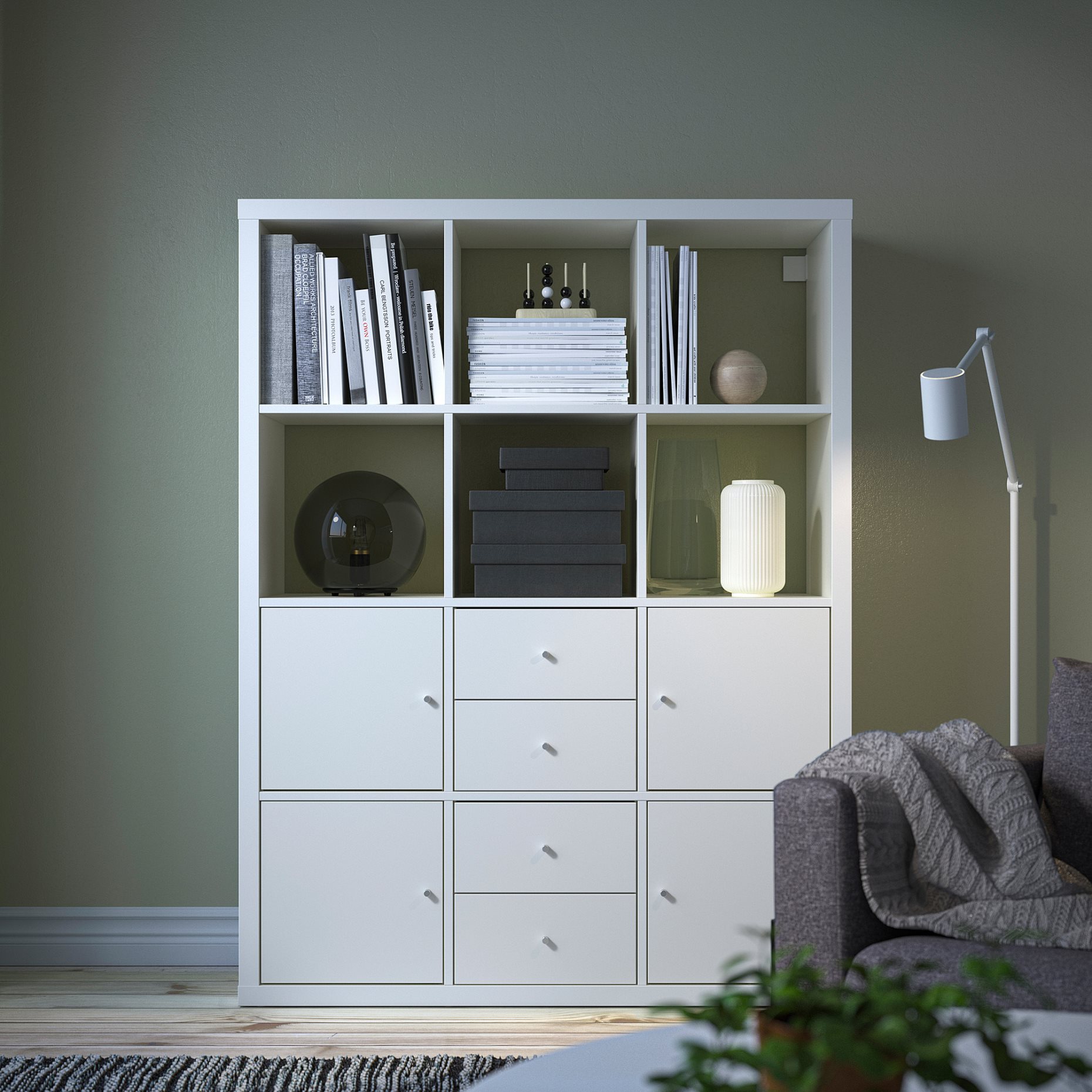 KALLAX, shelving unit with 6 inserts, 292.782.62