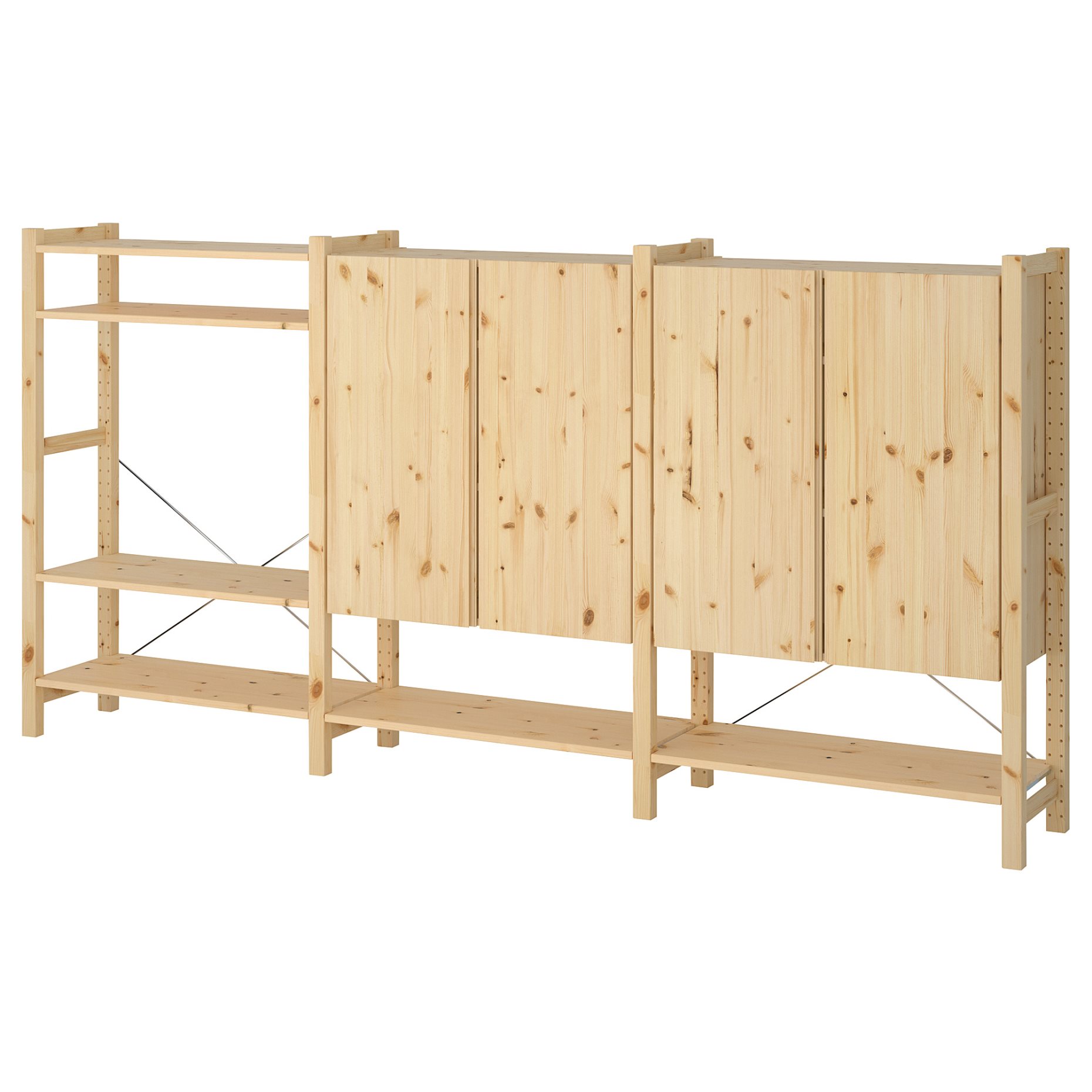 IVAR, 3 sections/shelves/cabinet, 259x30x124 cm, 294.039.49