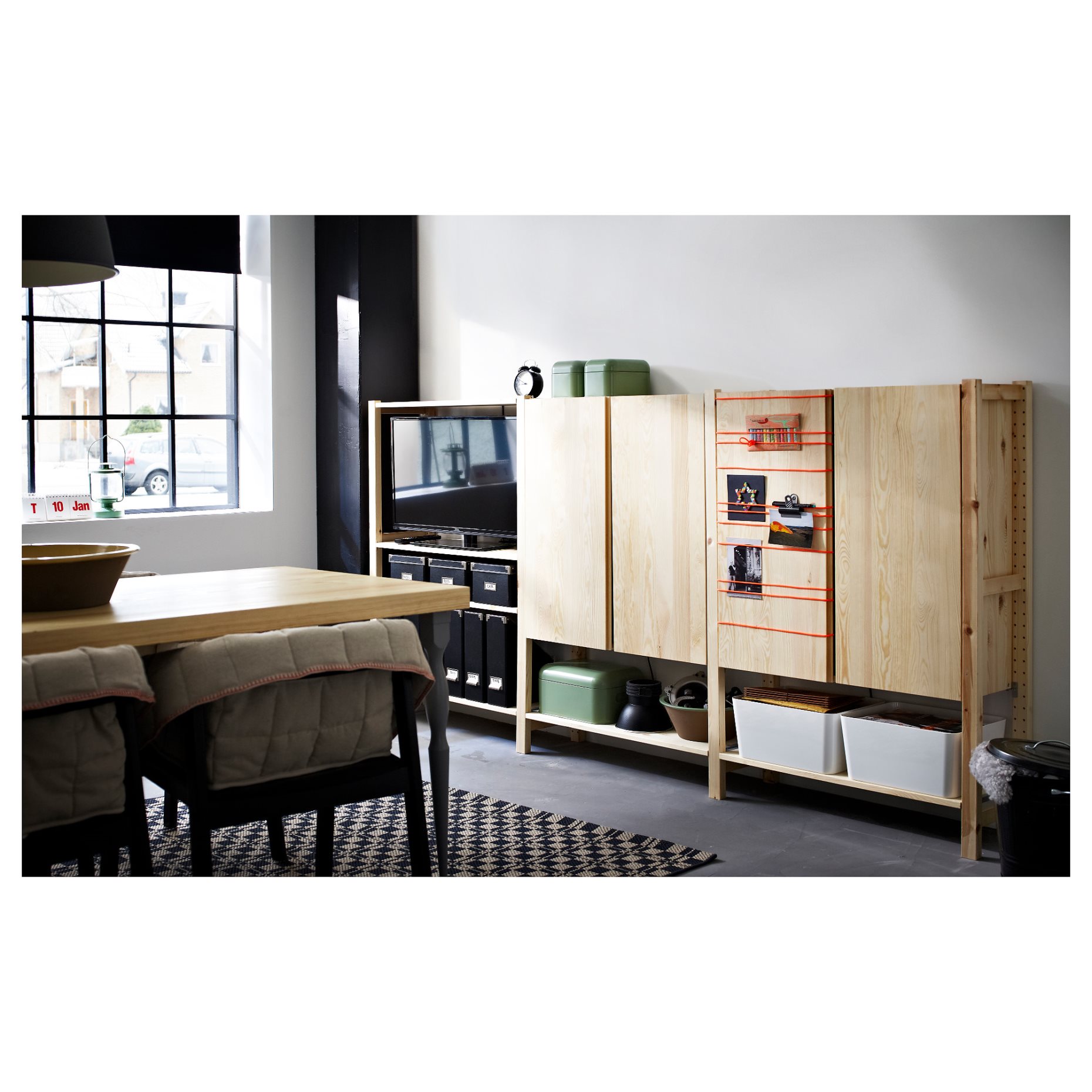 IVAR, 3 sections/shelves/cabinet, 259x30x124 cm, 294.039.49