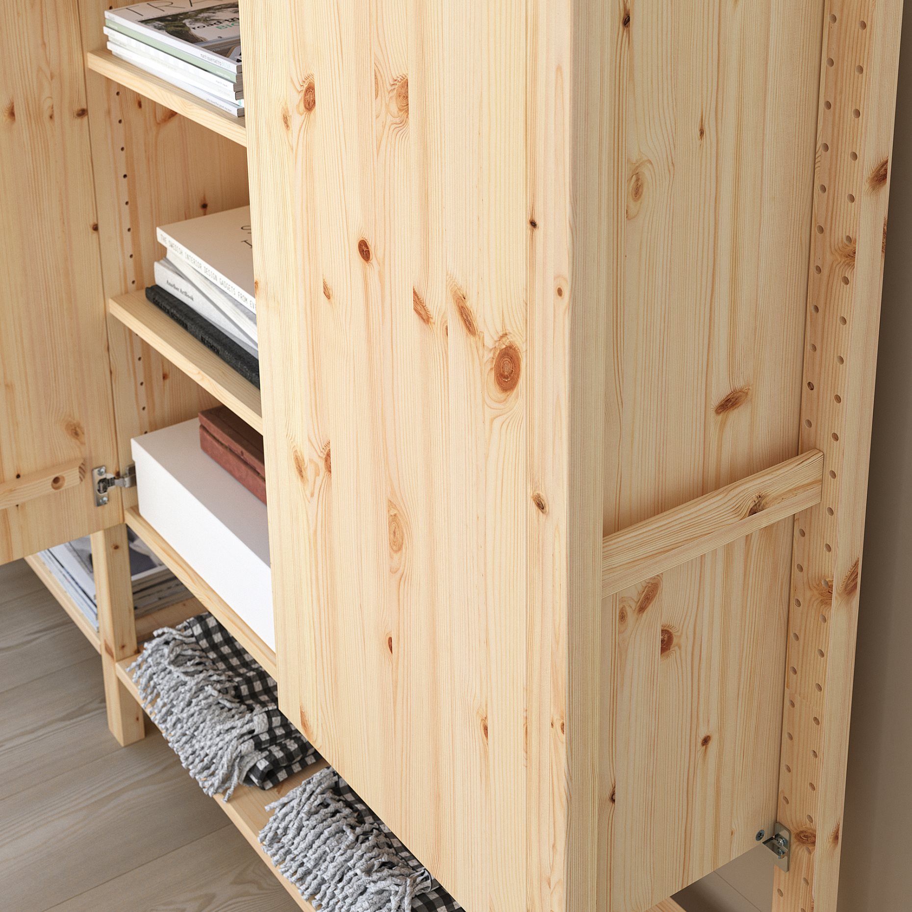 IVAR, 3 sections/shelves/cabinet, 259x30x124 cm, 294.039.49