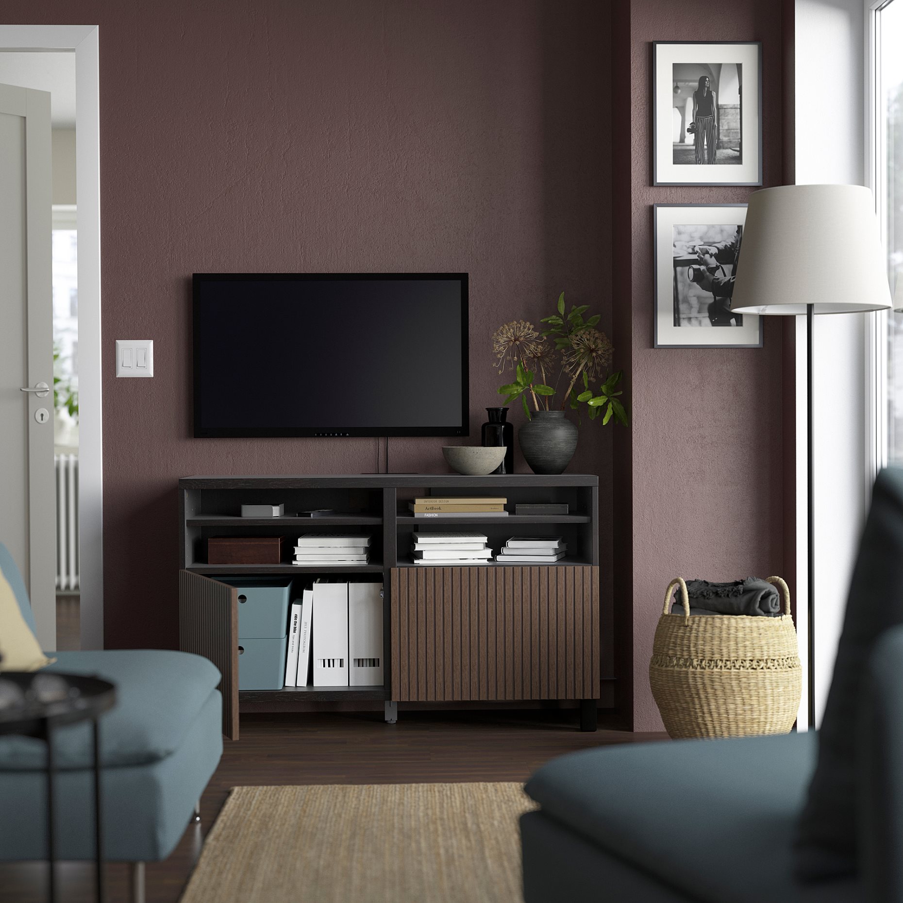 BESTÅ, έπιπλο TV με πόρτες, 120x42x76, 294.204.92