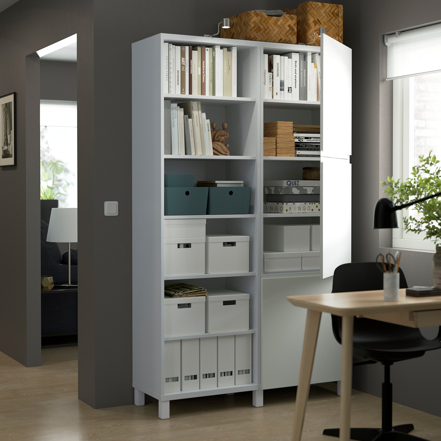 BESTÅ, σύνθεση αποθήκευσης με πόρτες, 120x42x202 cm, 294.217.12