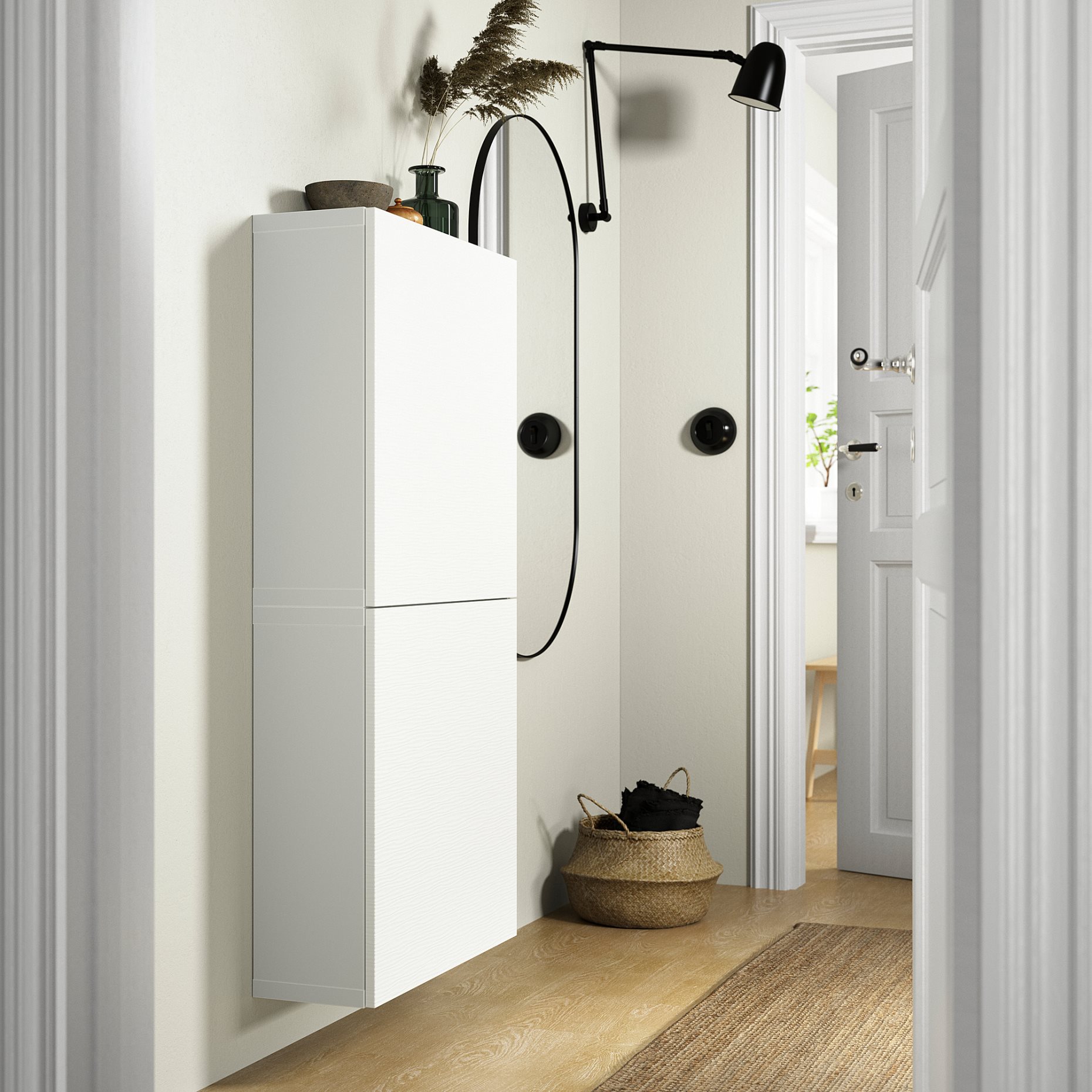 BESTÅ, wall cabinet with 2 doors, 60x22x128 cm, 294.219.72