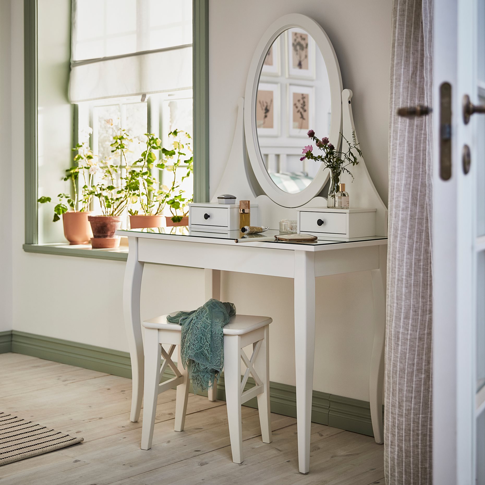 HEMNES, dressing table with mirror, 303.744.13