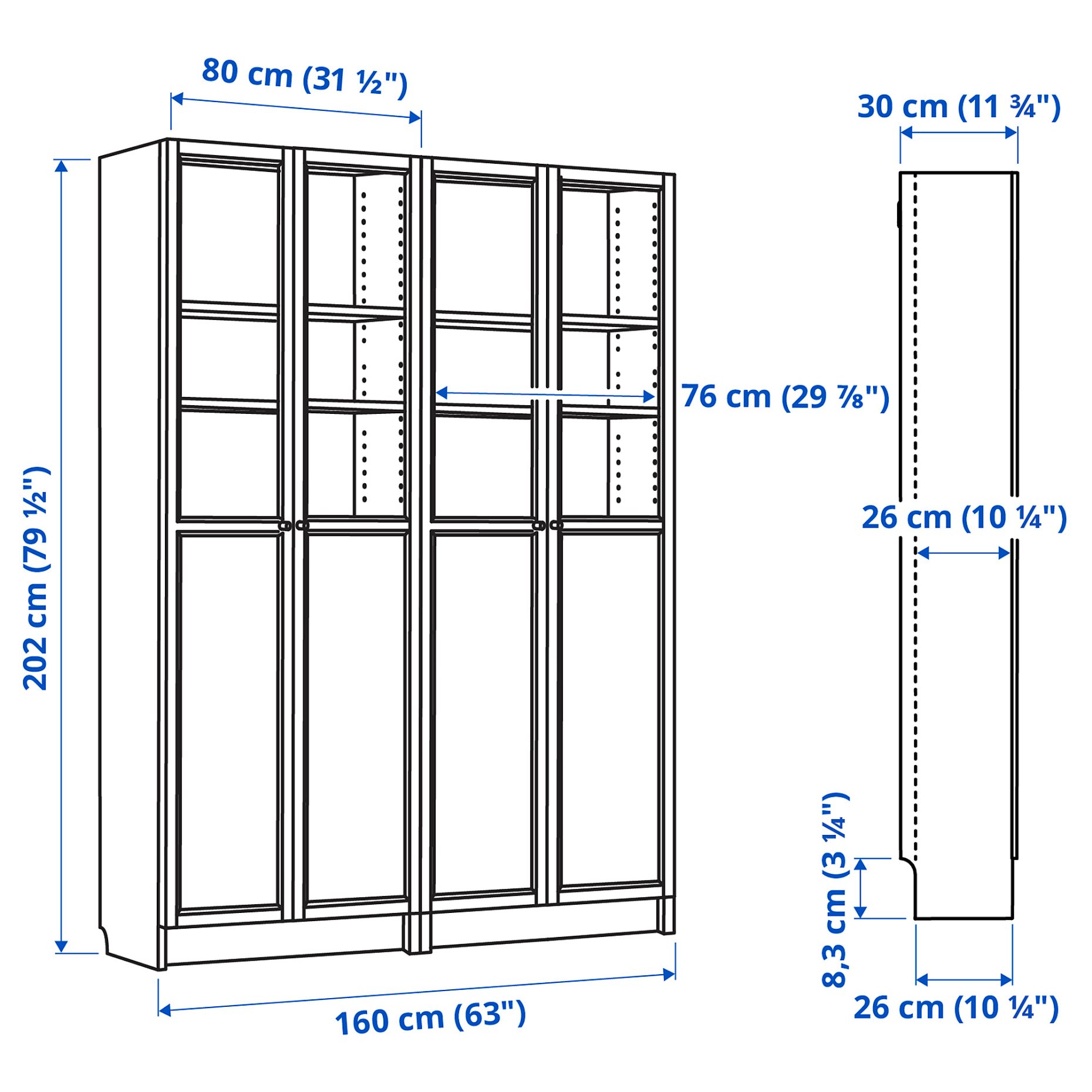 BILLY/OXBERG, bookcase, 390.477.37