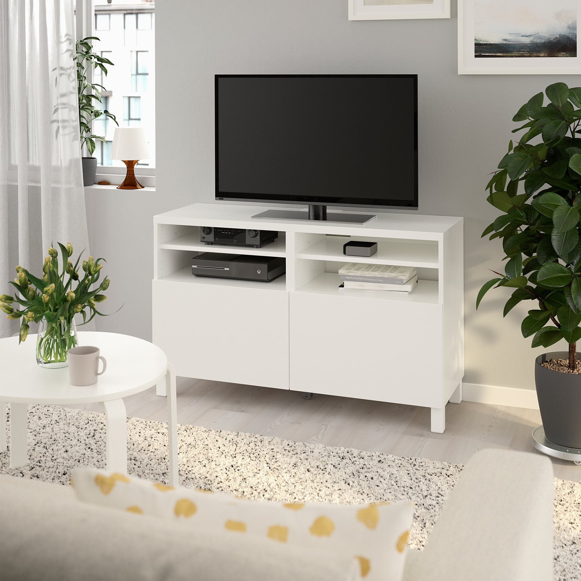 BESTÅ, έπιπλο TV με πόρτες, 120x42x83, 390.683.34