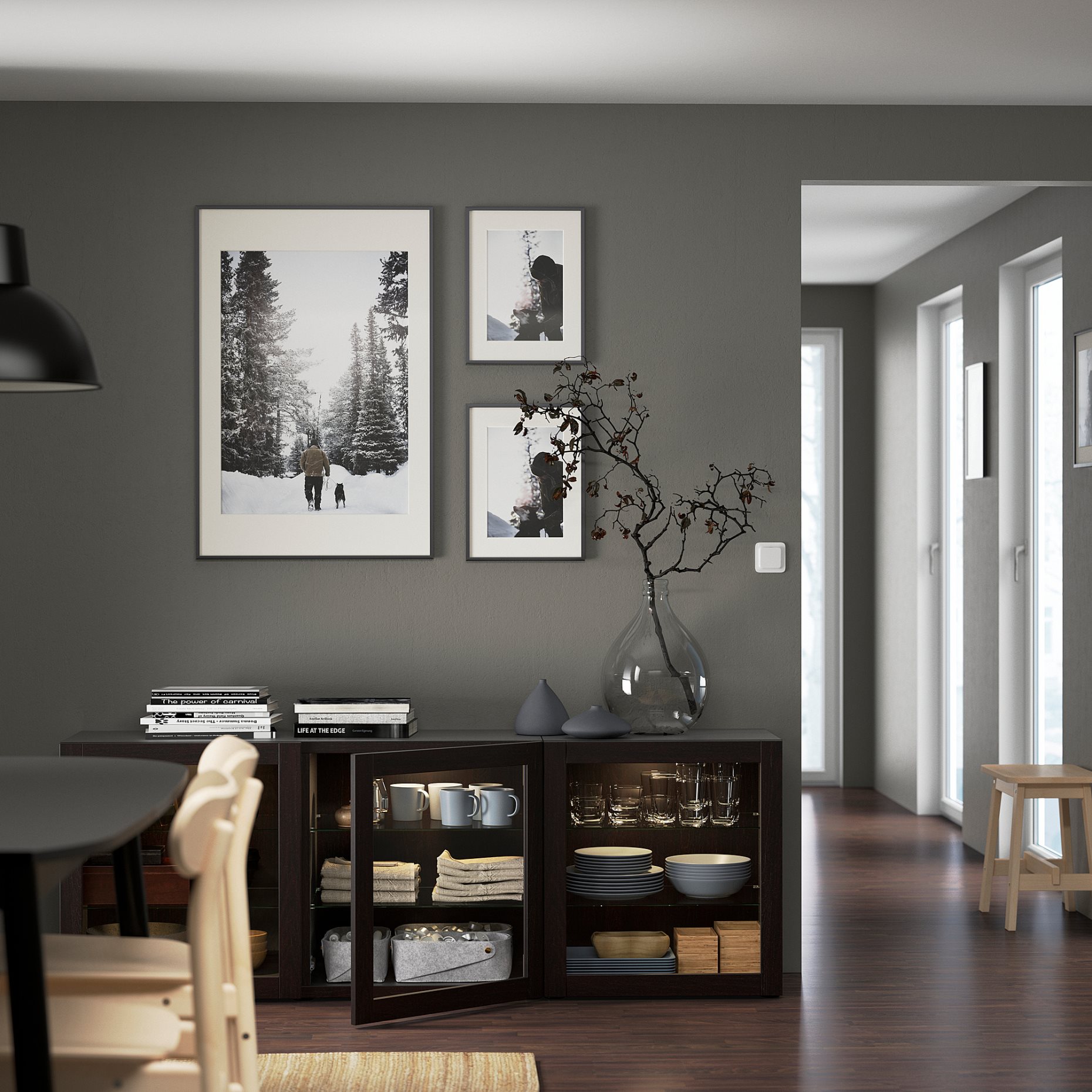 BESTÅ, storage combination with doors, 180x42x65 cm, 393.250.36