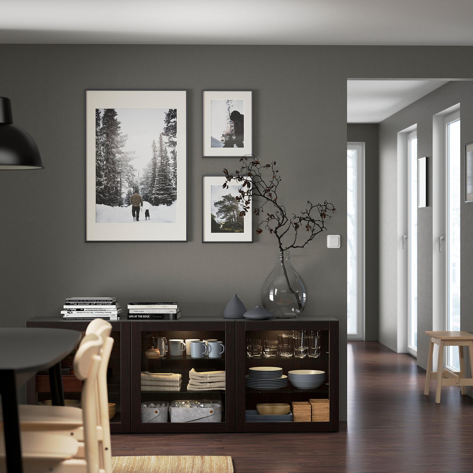 BESTÅ, storage combination with doors, 180x42x65 cm, 393.250.36