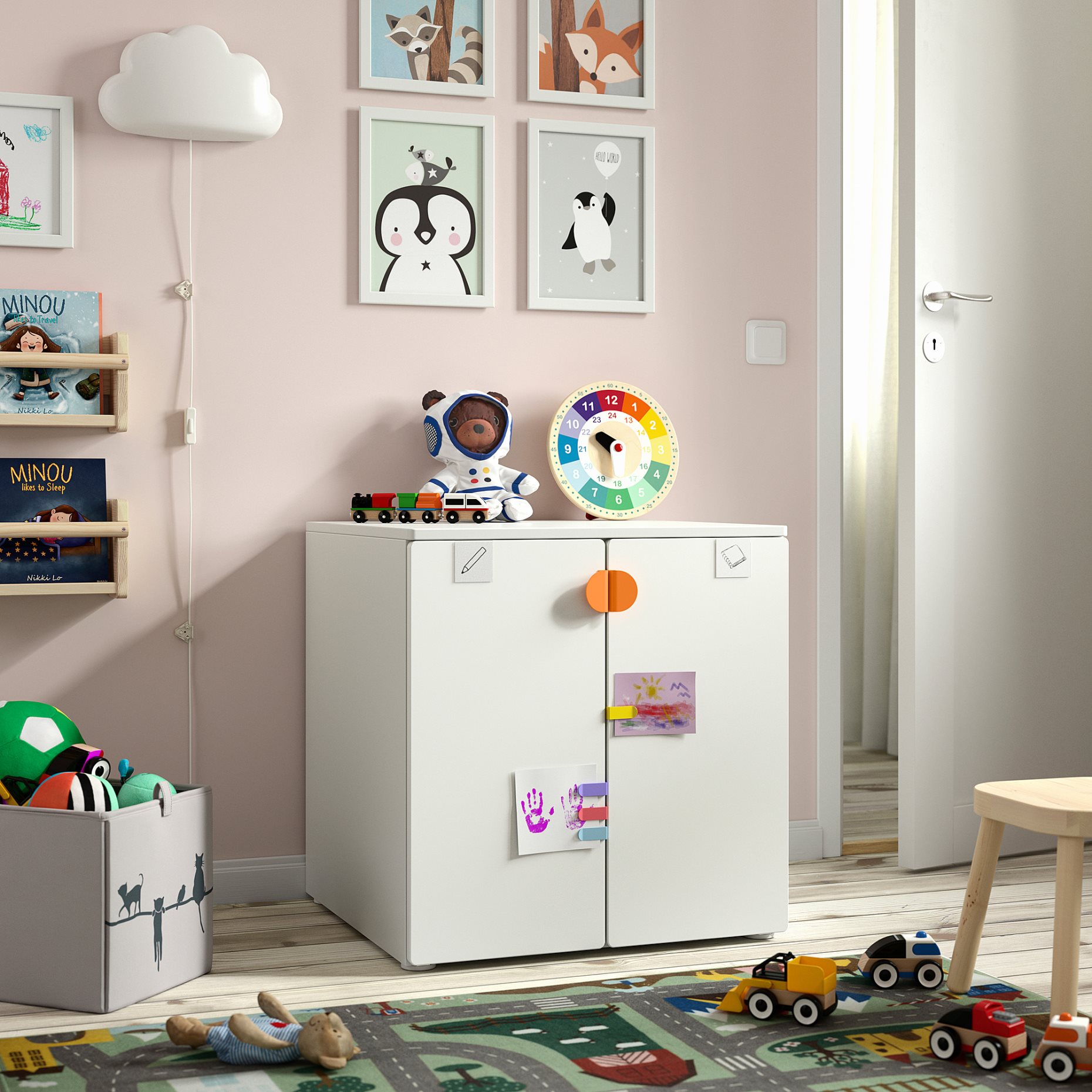 SMASTAD/PLATSA, cabinet with 1 shelf, 60x57x63 cm, 393.891.89