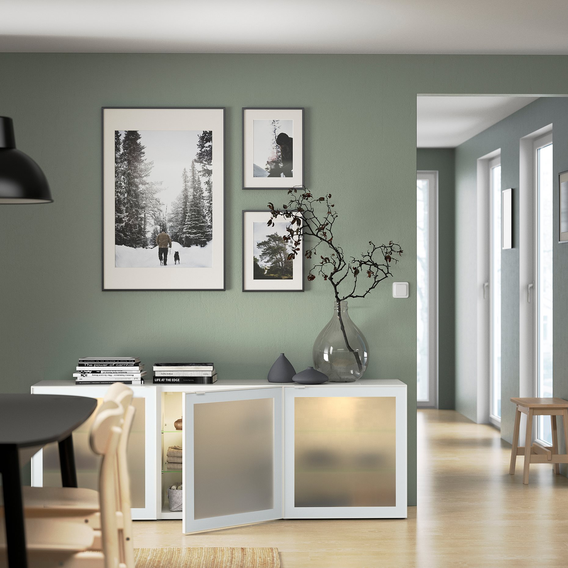 BESTÅ, σύνθεση αποθήκευσης με πόρτες, 180x42x65 cm, 394.888.20