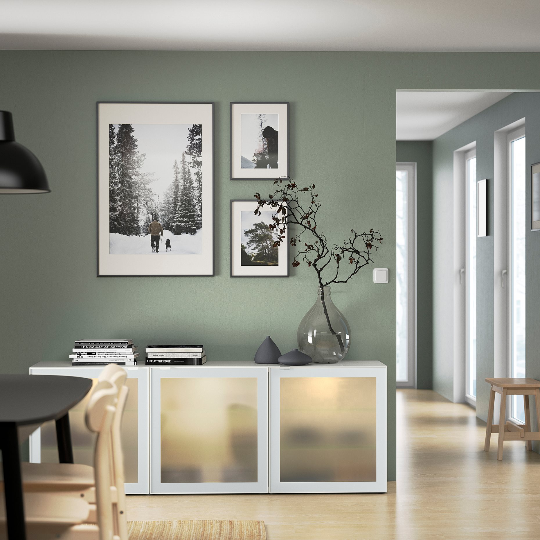 BESTÅ, σύνθεση αποθήκευσης με πόρτες, 180x42x65 cm, 394.888.20
