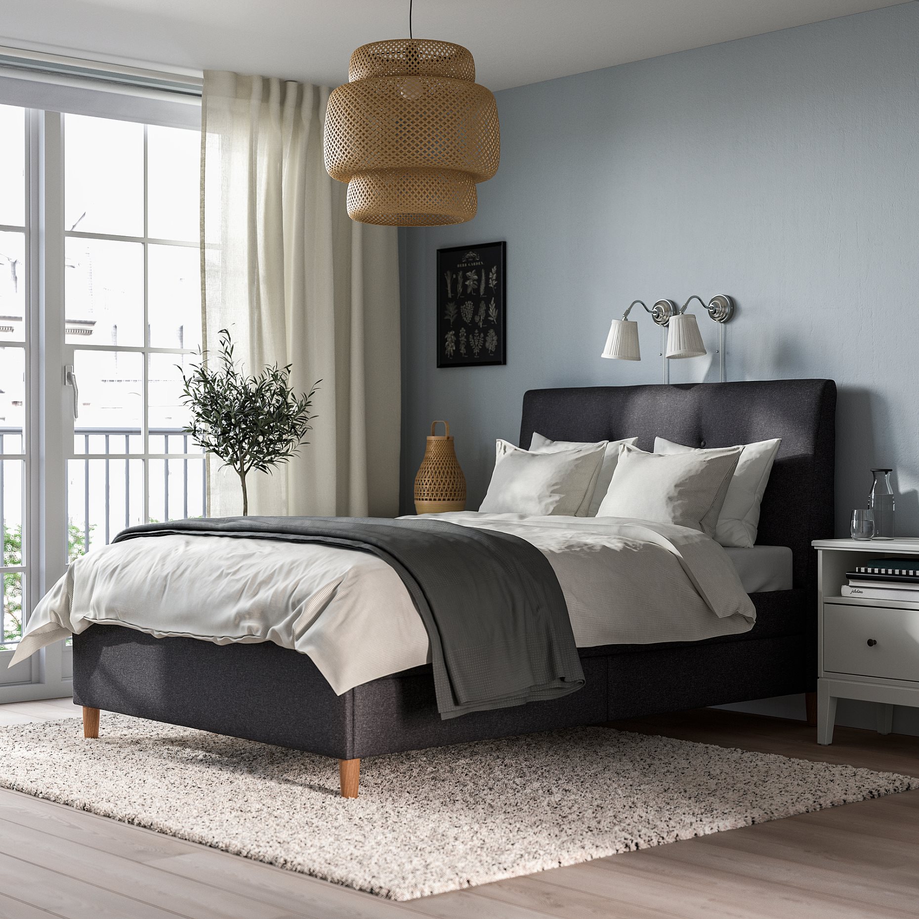 IDANÄS, upholstered storage bed, 140x200 cm, 404.471.69