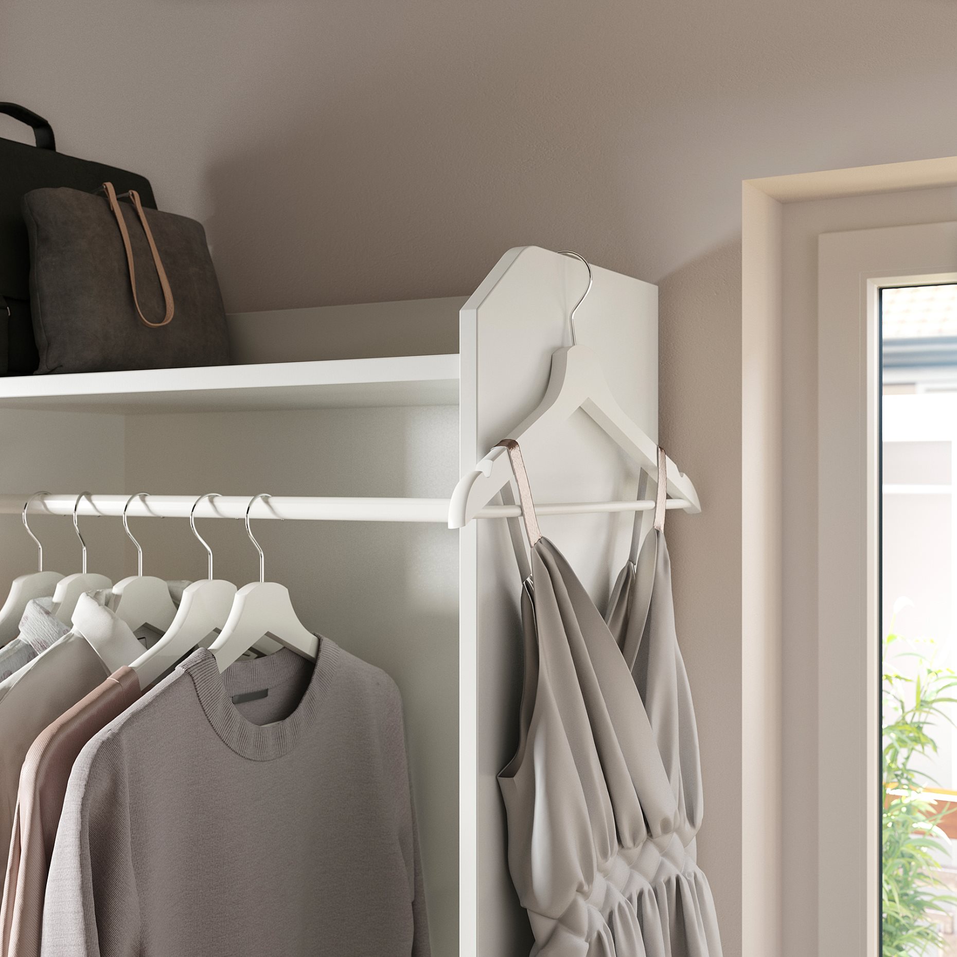 HAUGA, ανοιχτή ντουλάπα με 3 συρτάρια, 70x199 cm, 404.569.22