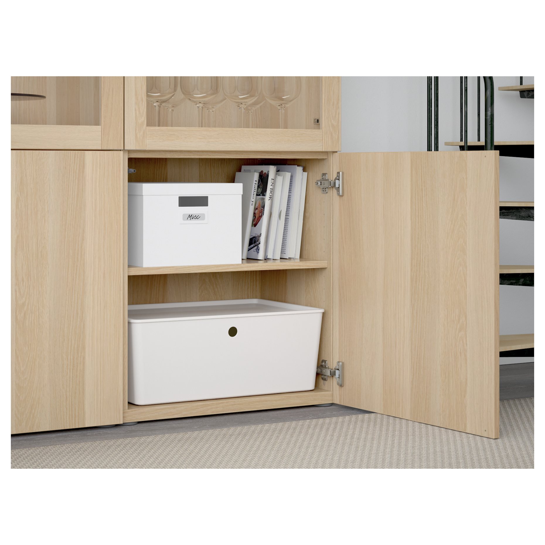 BESTÅ, storage combination w glass doors,, 120x42x193 cm, 490.898.16