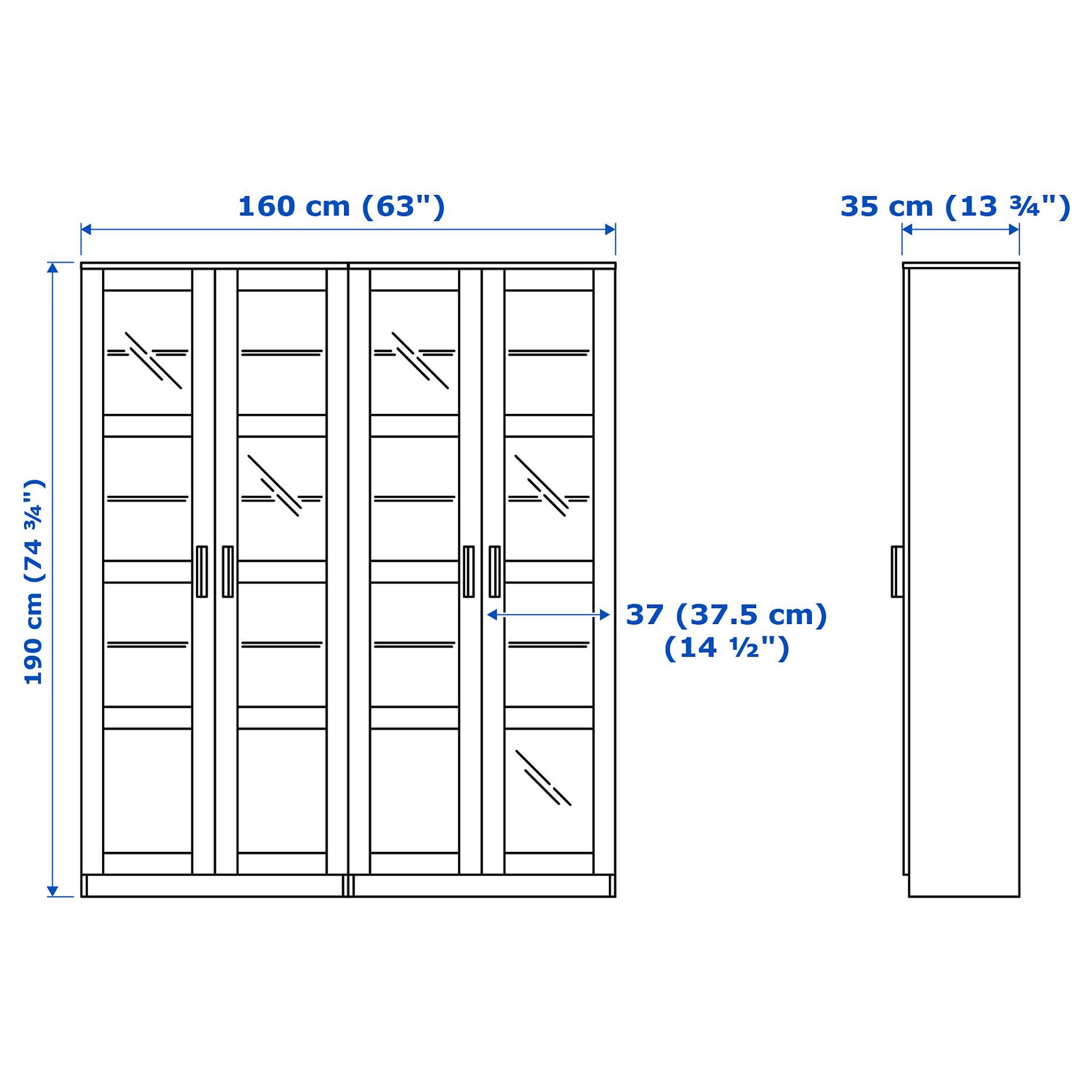 BRIMNES, storage combination with glass doors, 492.782.37