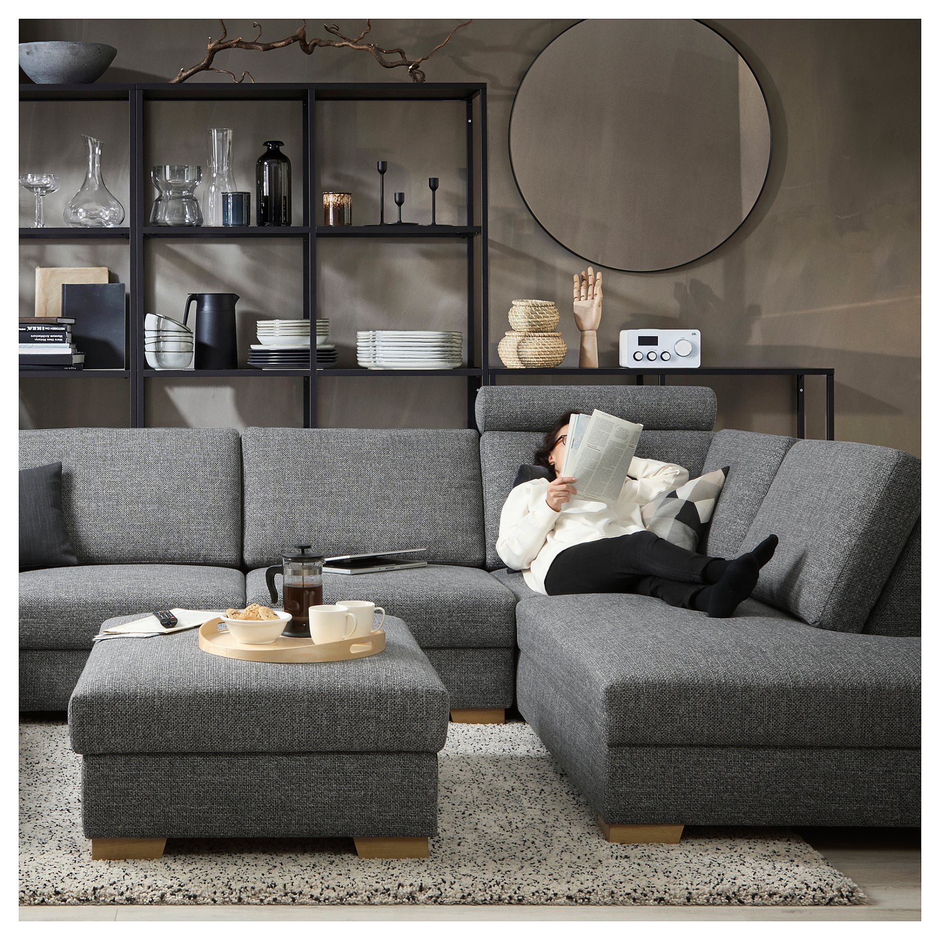 SÖRVALLEN, corner sofa 3-seat with open end/right, 493.041.42
