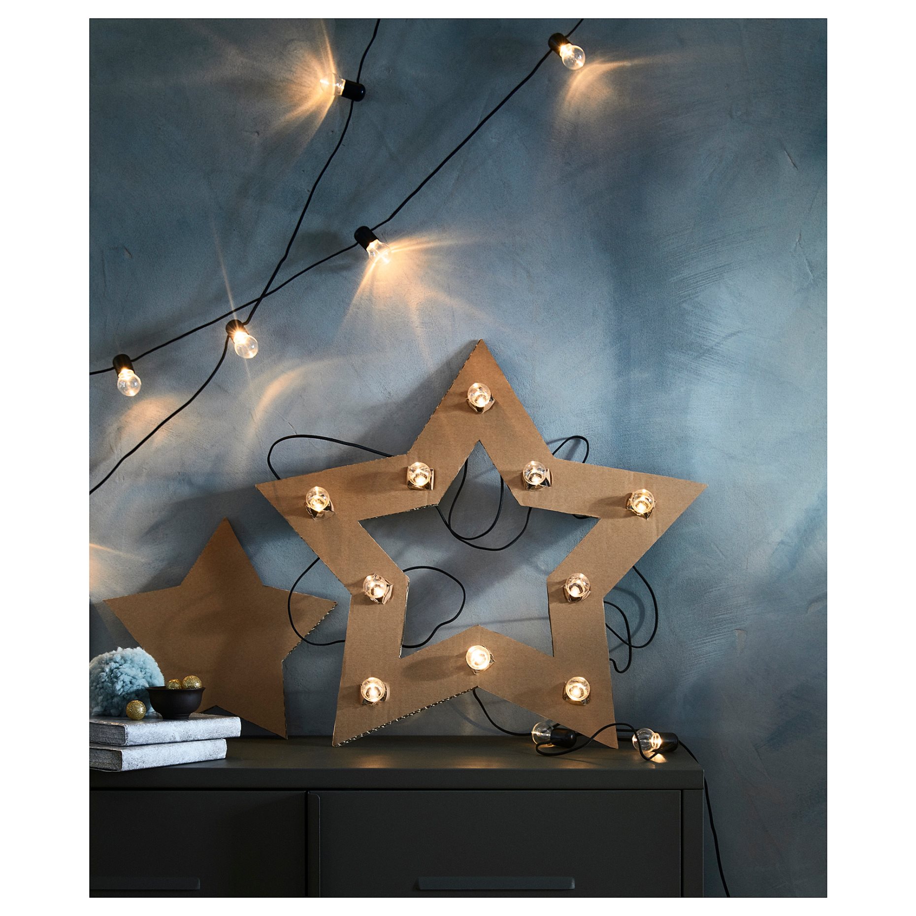 BLÖTSNÖ, LED lighting chain 12 light indoor battery-op, 504.015.09