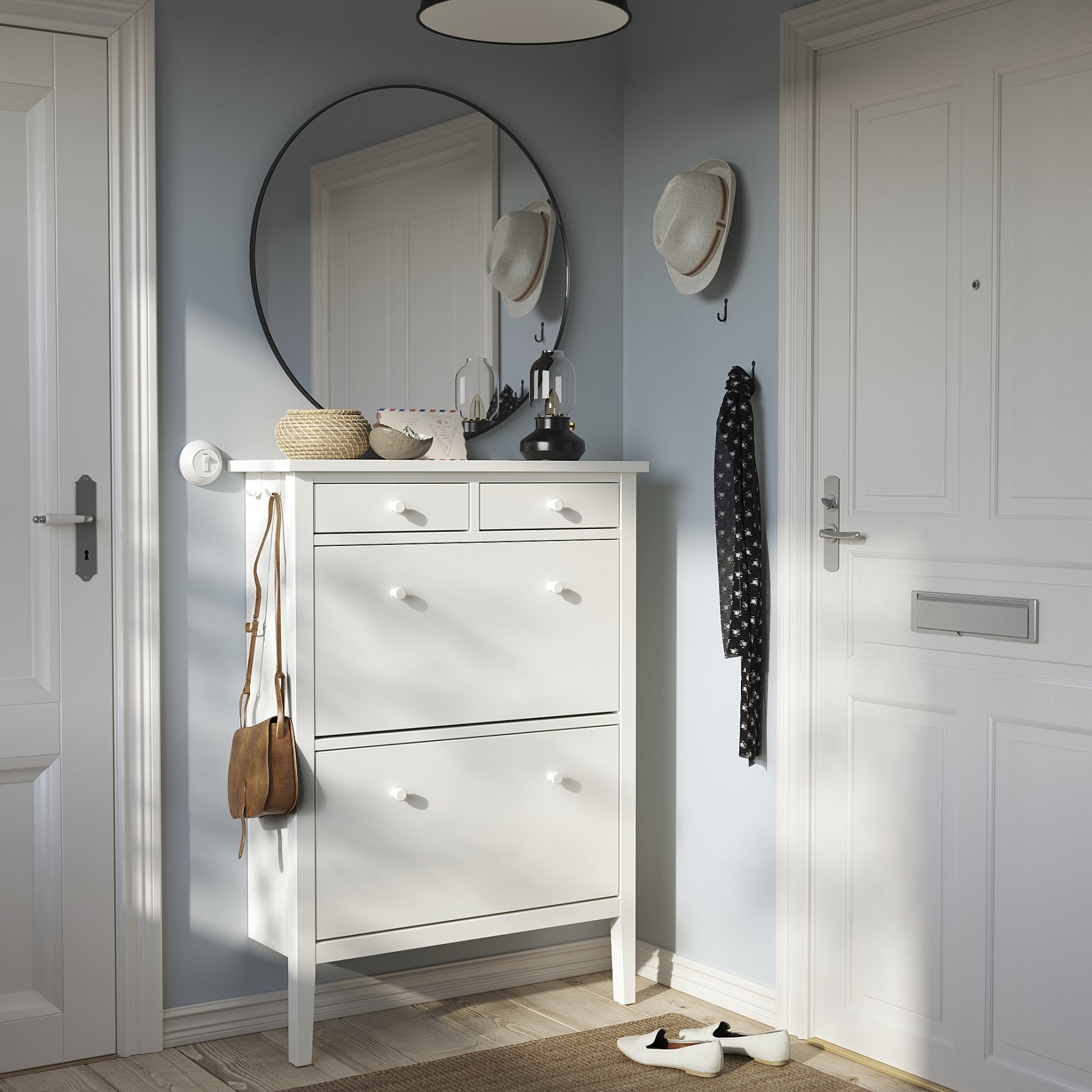 GULLABERG, shoe cabinet with 2 compartments, 88x30x122 cm, 505.876.92