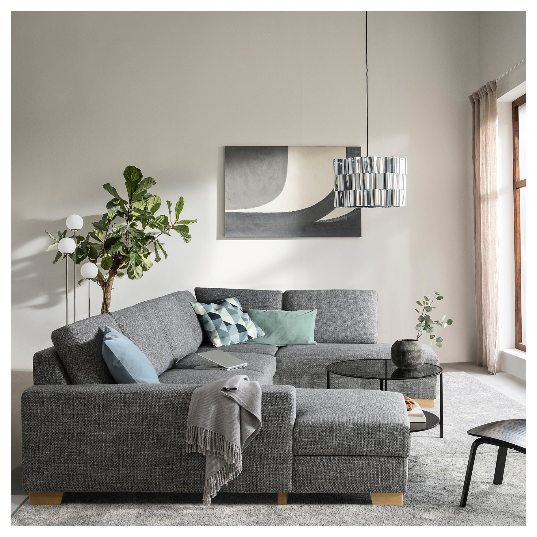 SÖRVALLEN, corner sofa 5-seat with chaise longue/left, 593.147.77