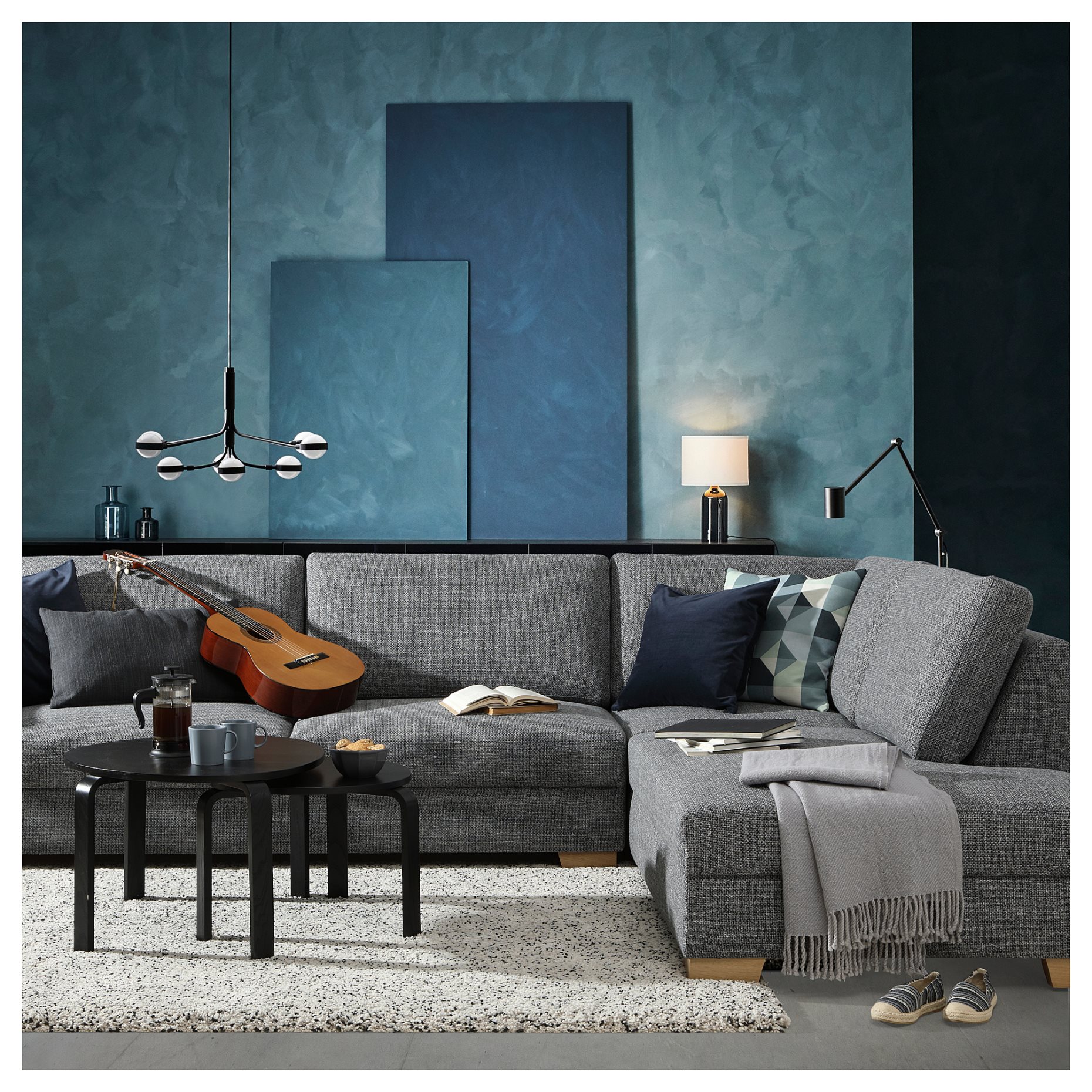 SÖRVALLEN, corner sofa 5-seat with chaise longue/left, 593.147.77
