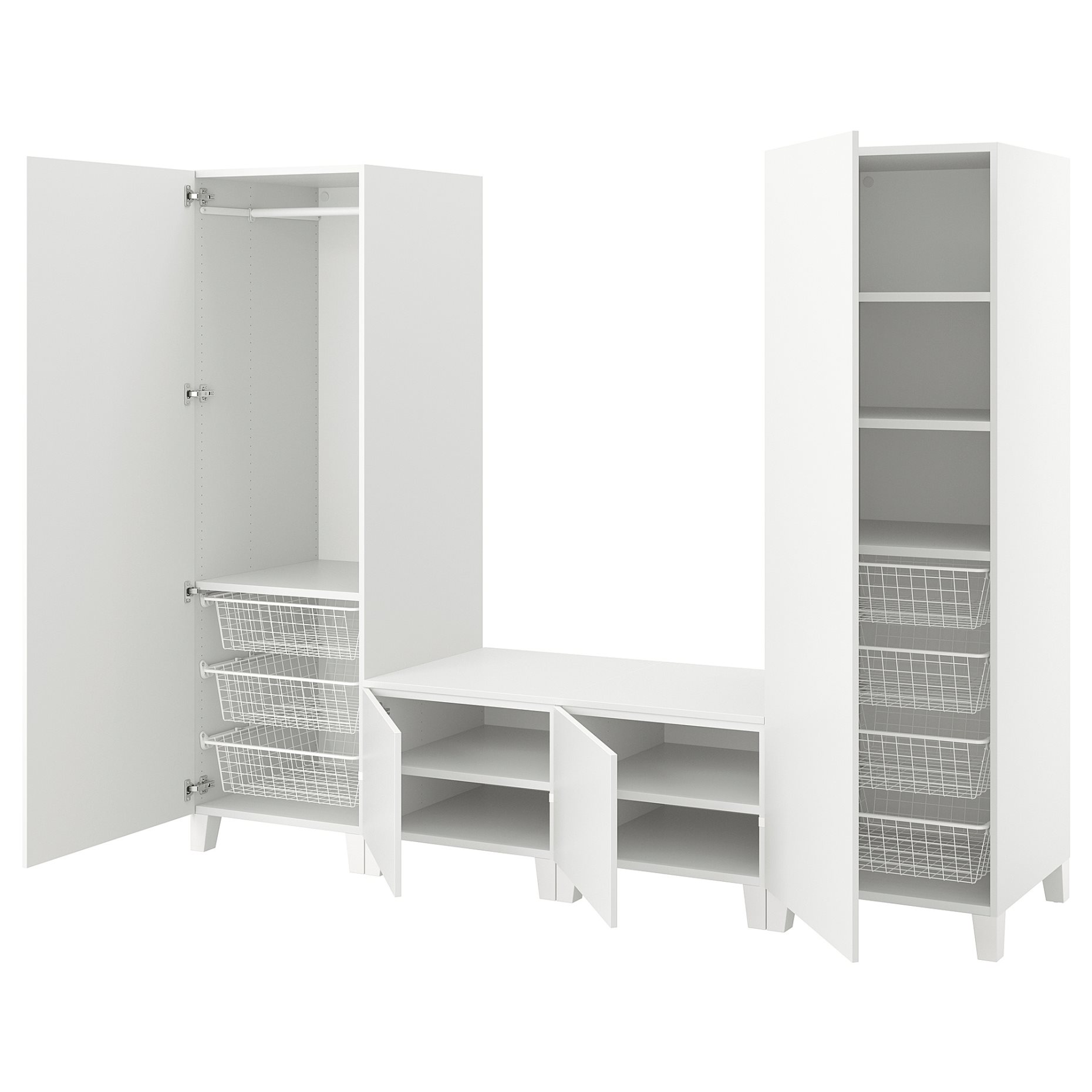 PLATSA, wardrobe with 4 doors, 240x57x191, 594.371.27