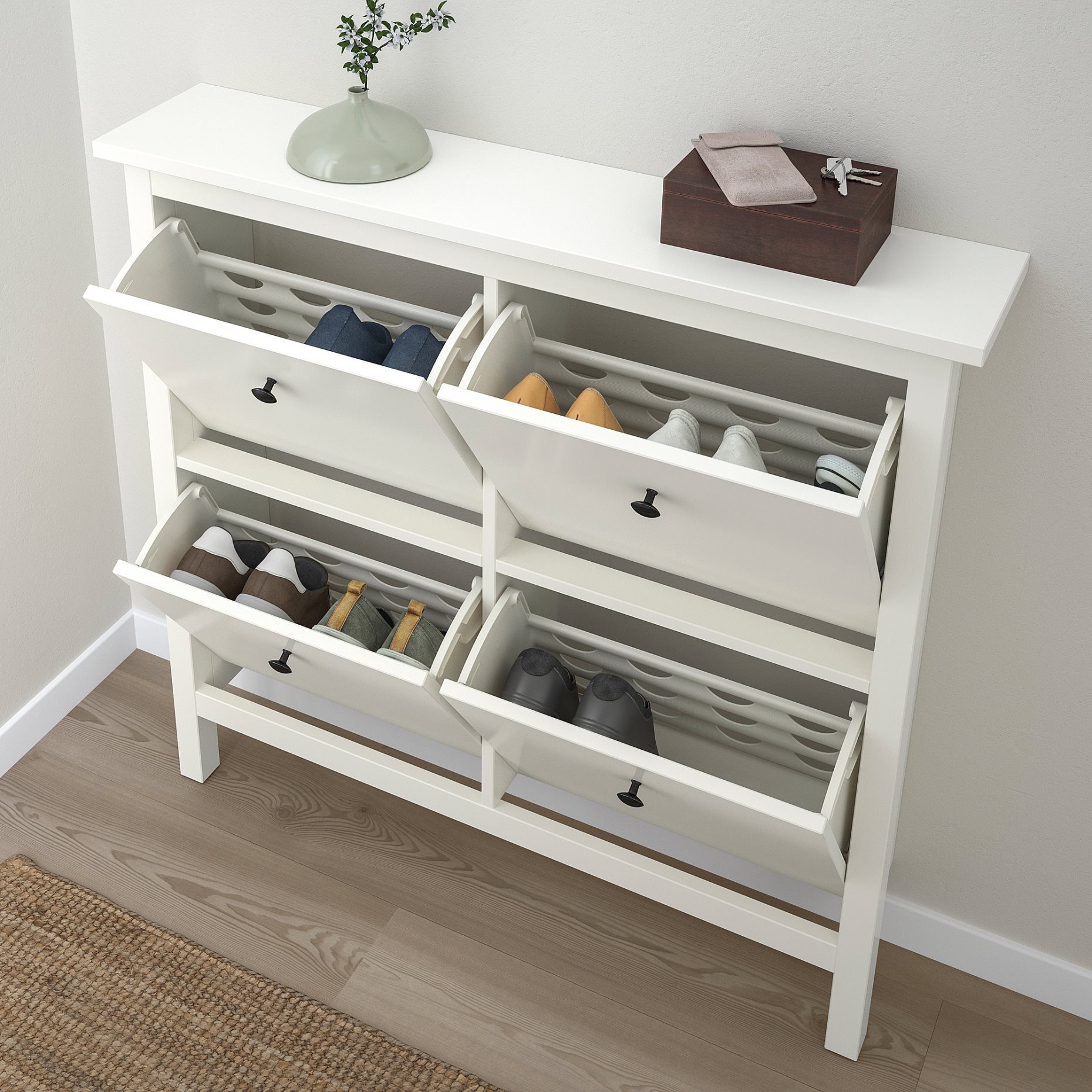 HEMNES, Παπουτσοθήκη με 4 τμήματα, 601.561.21
