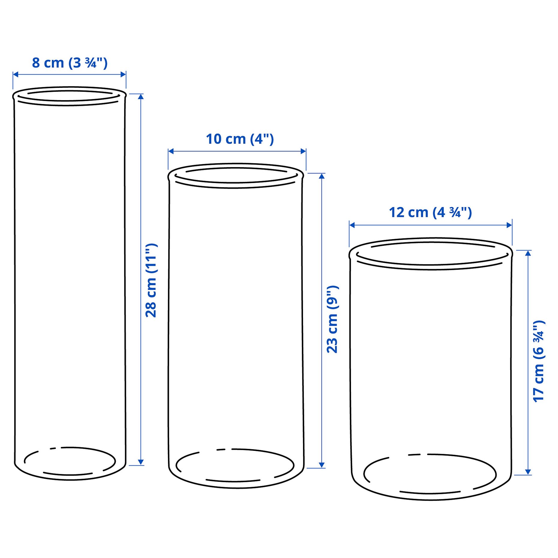 CYLINDER, Βάζο, σετ 3τεμ., 601.750.92